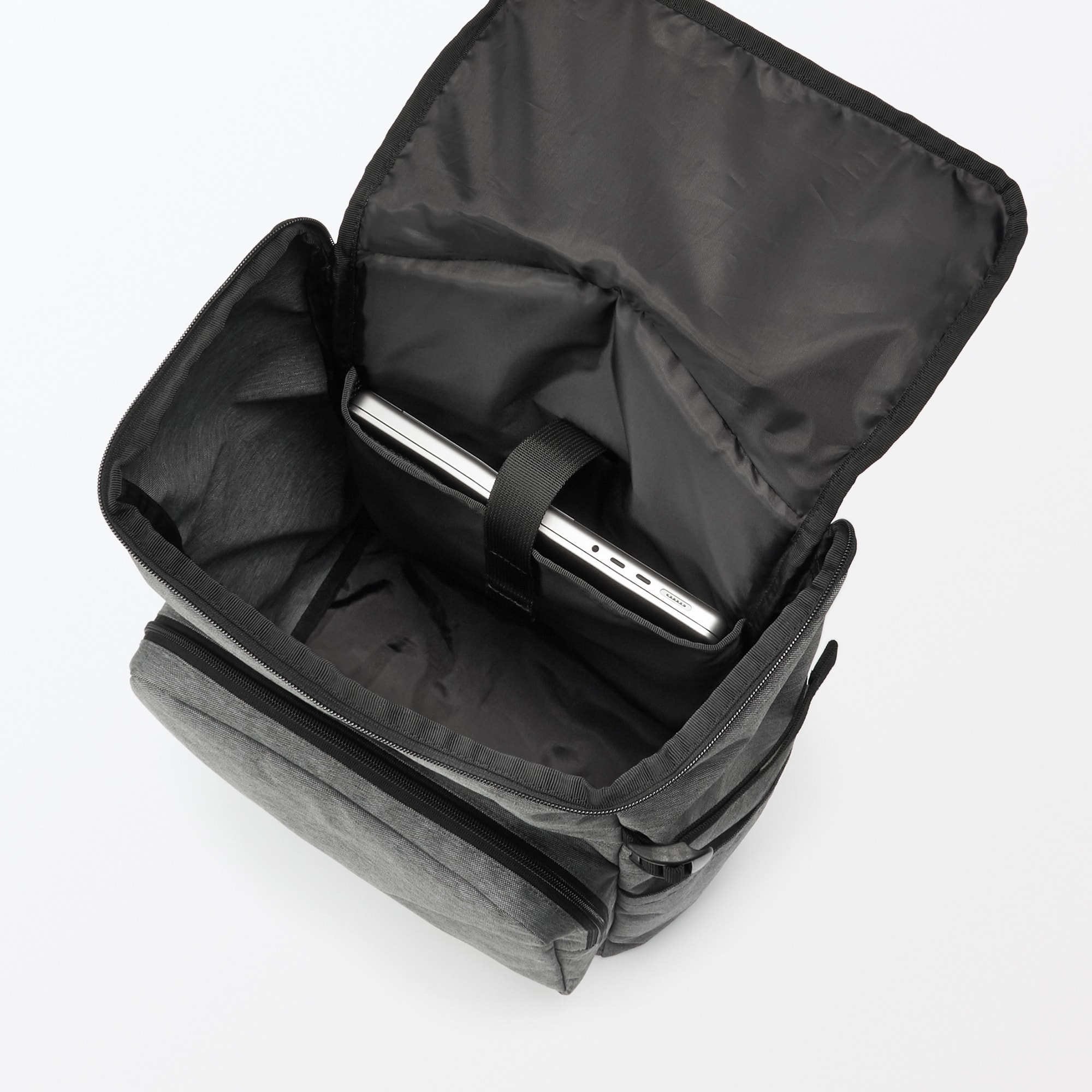 肩の負担を軽くする　撥水上から開くリュックサック（杢）