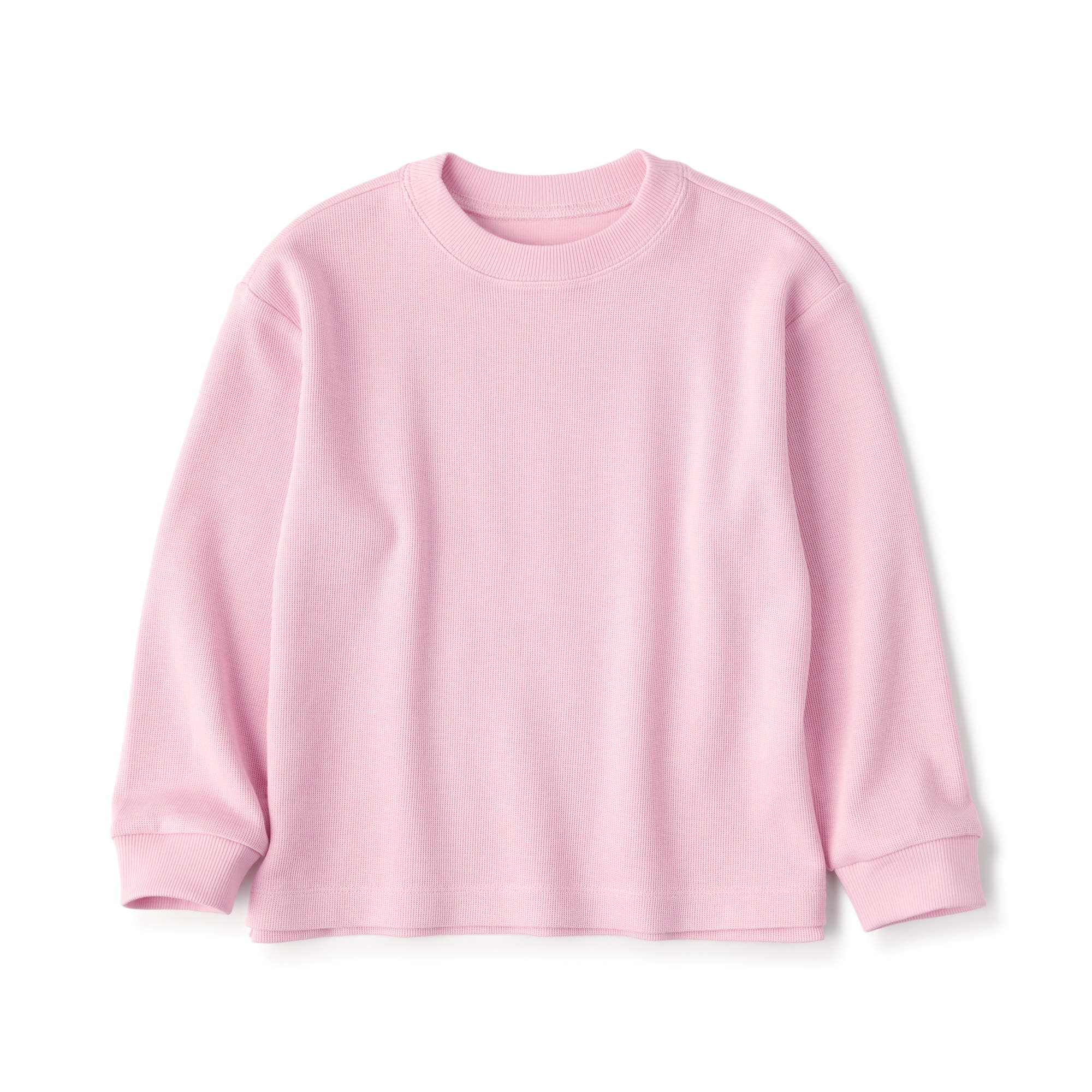 キッズ　二重編みクルーネック長袖Ｔシャツ