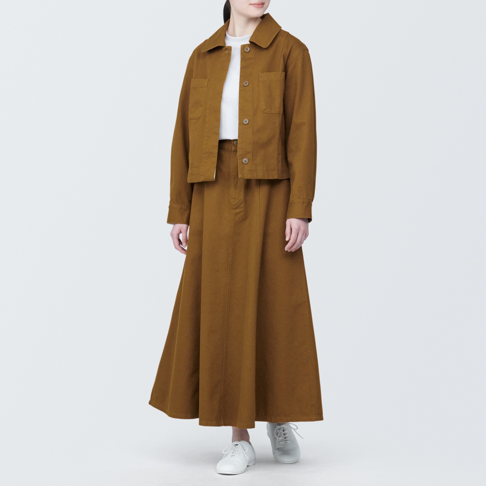 婦人　木の実から作ったカポック混フレアスカート