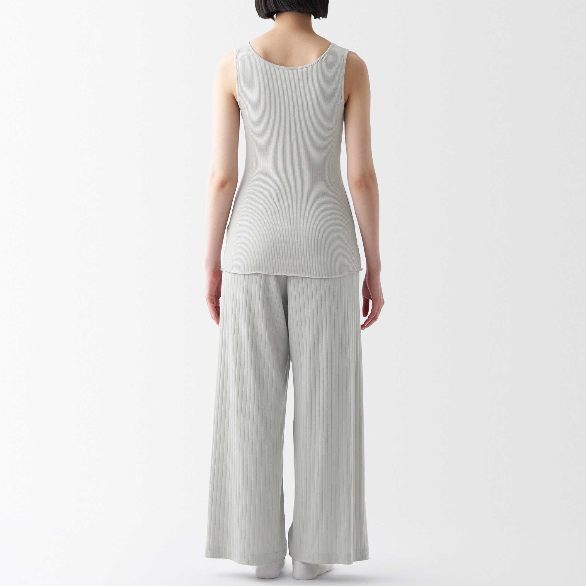 ワイドリブ　ロングパンツ