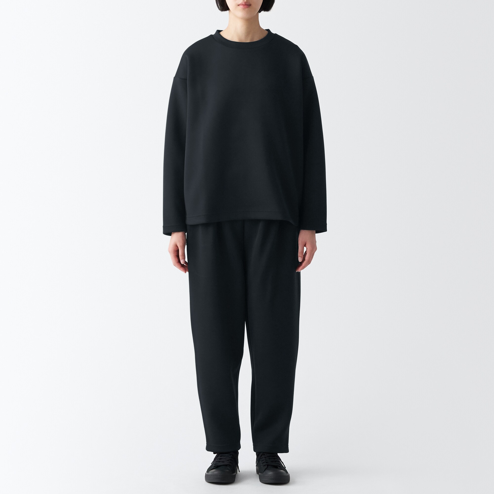 二重編みスウェットプルオーバー