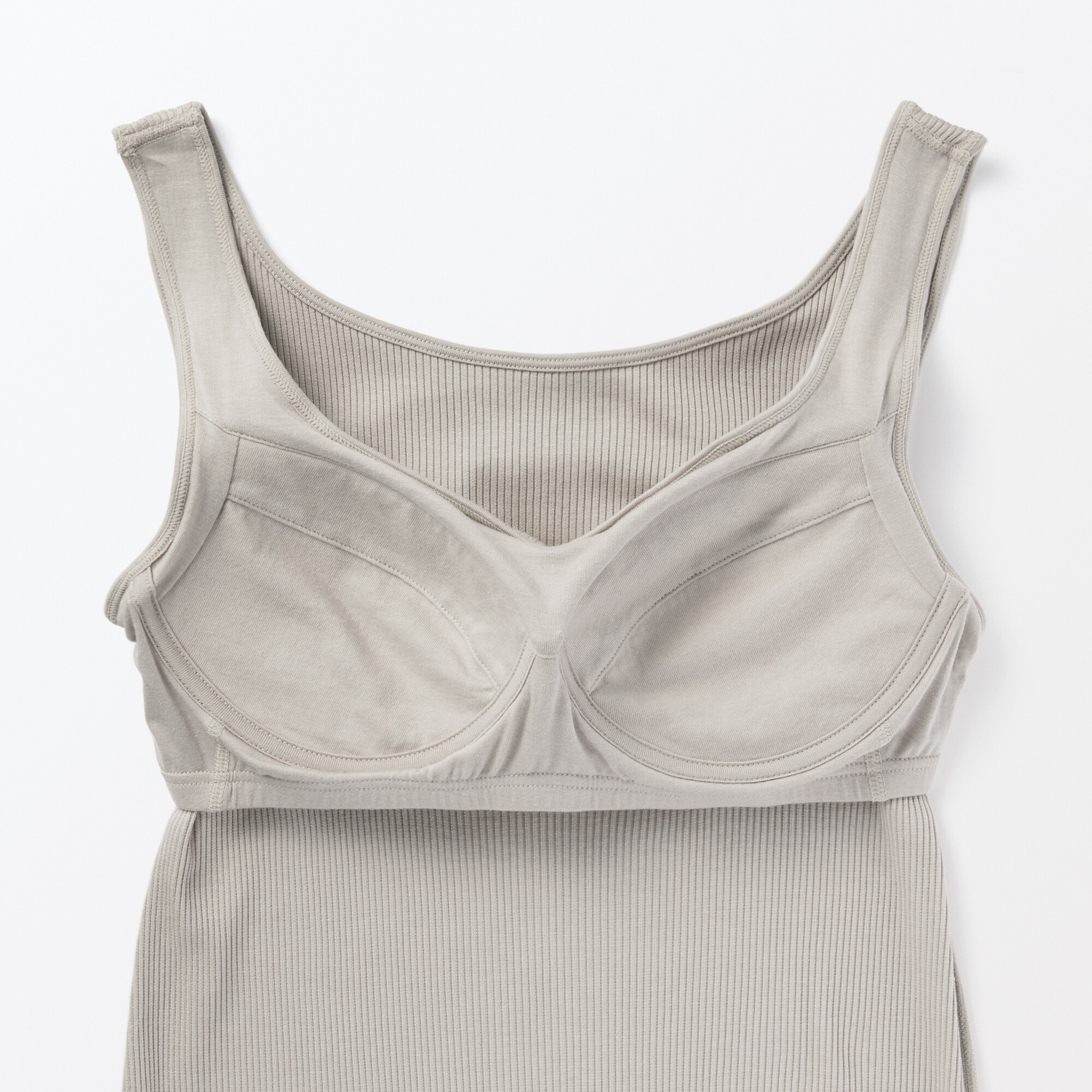 なめらかリブブラタンクトップワンピース
