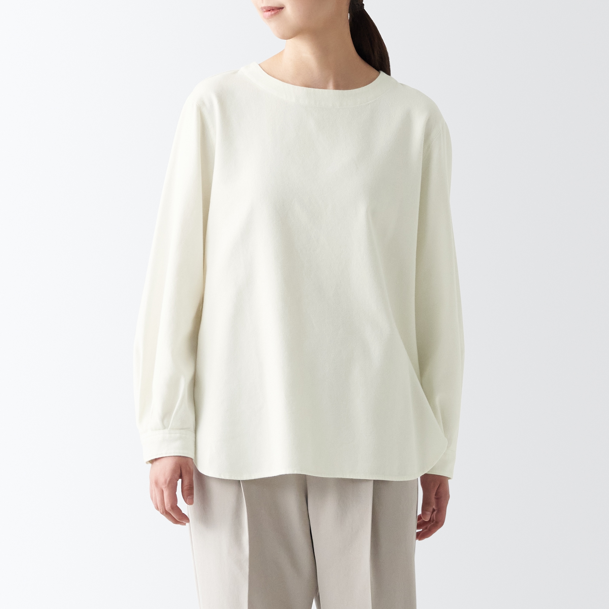 両面起毛フランネル長袖ブラウス