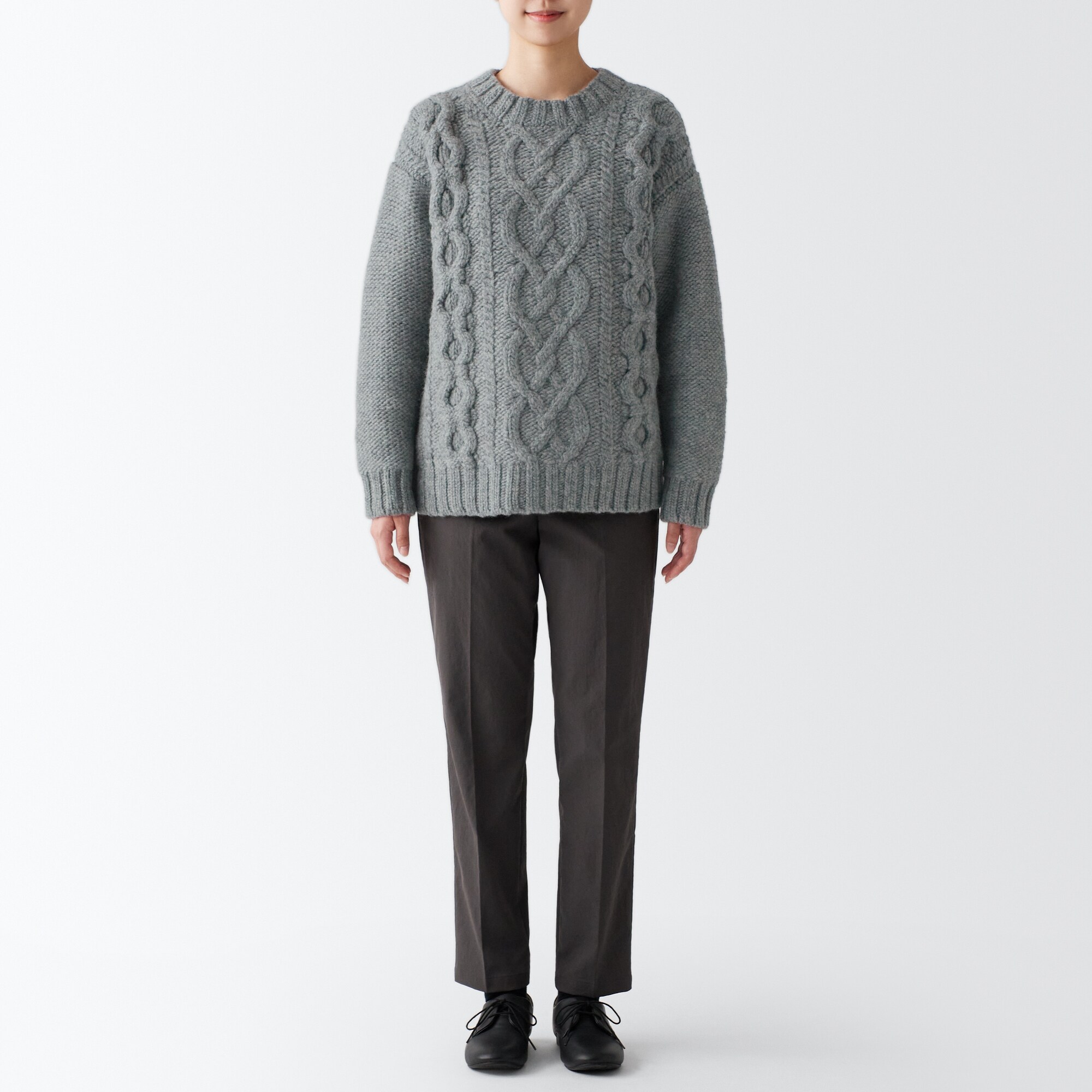 手編みニットアラン柄セーター