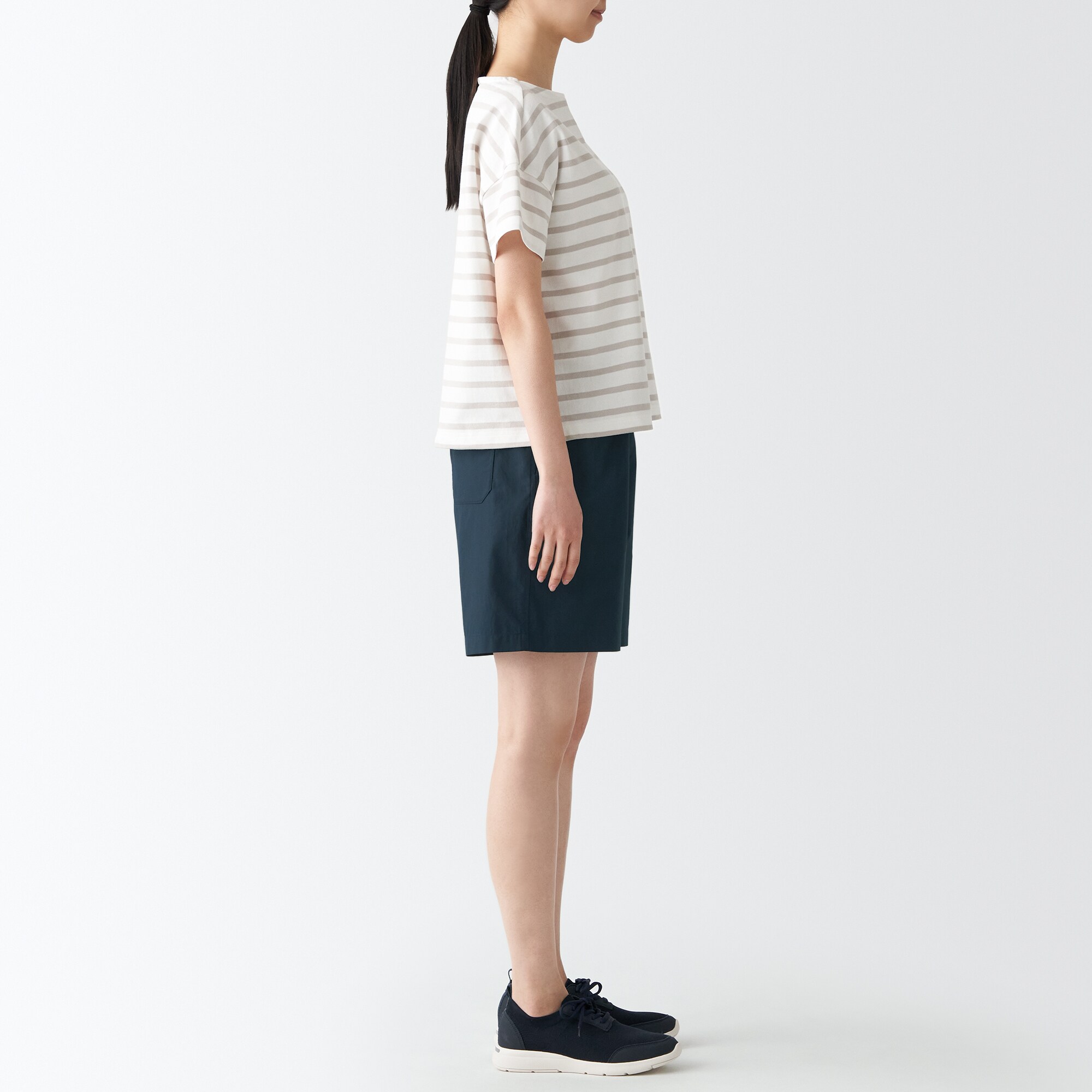 洗いざらしポプリンショートパンツ