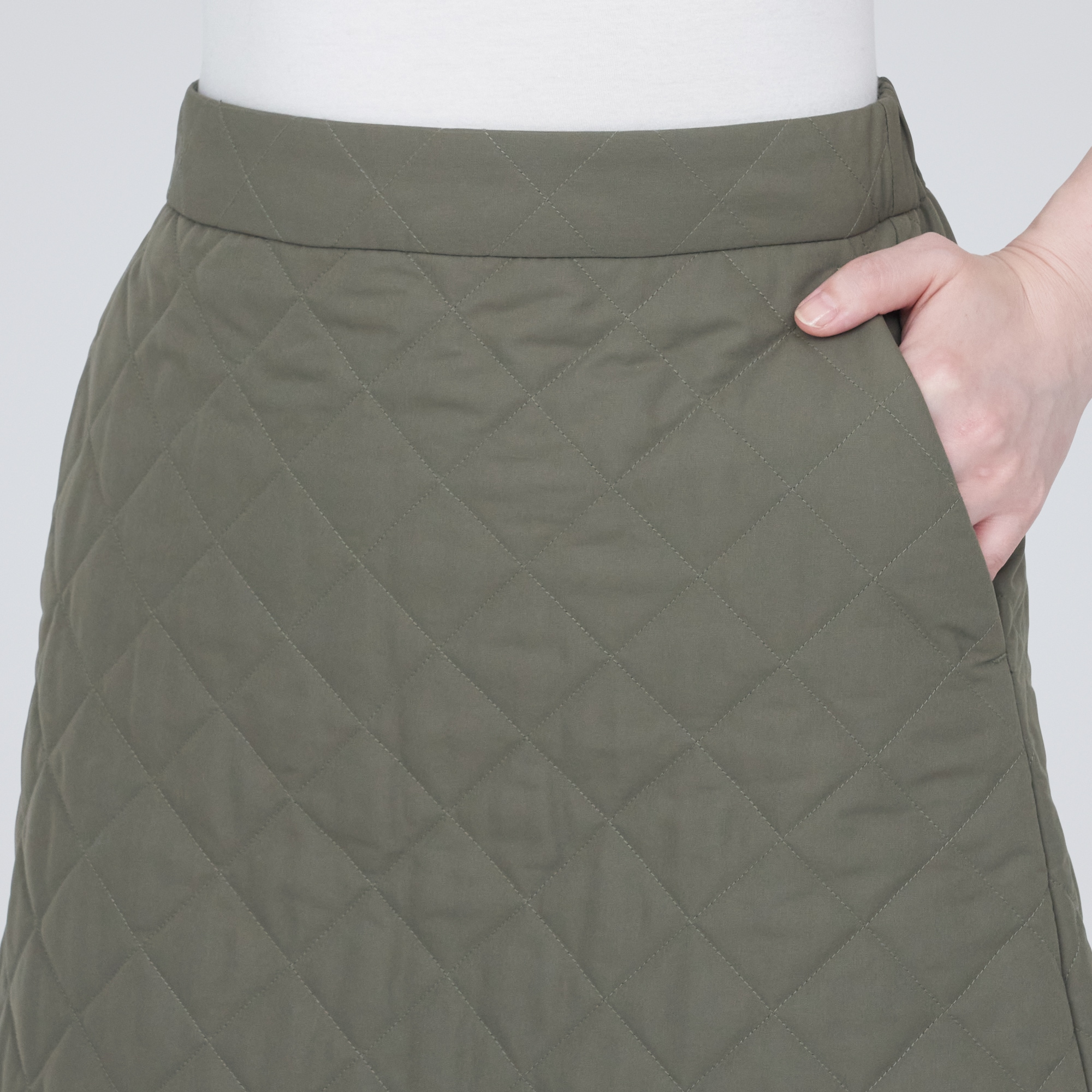 洗える　キルティングミニスカート