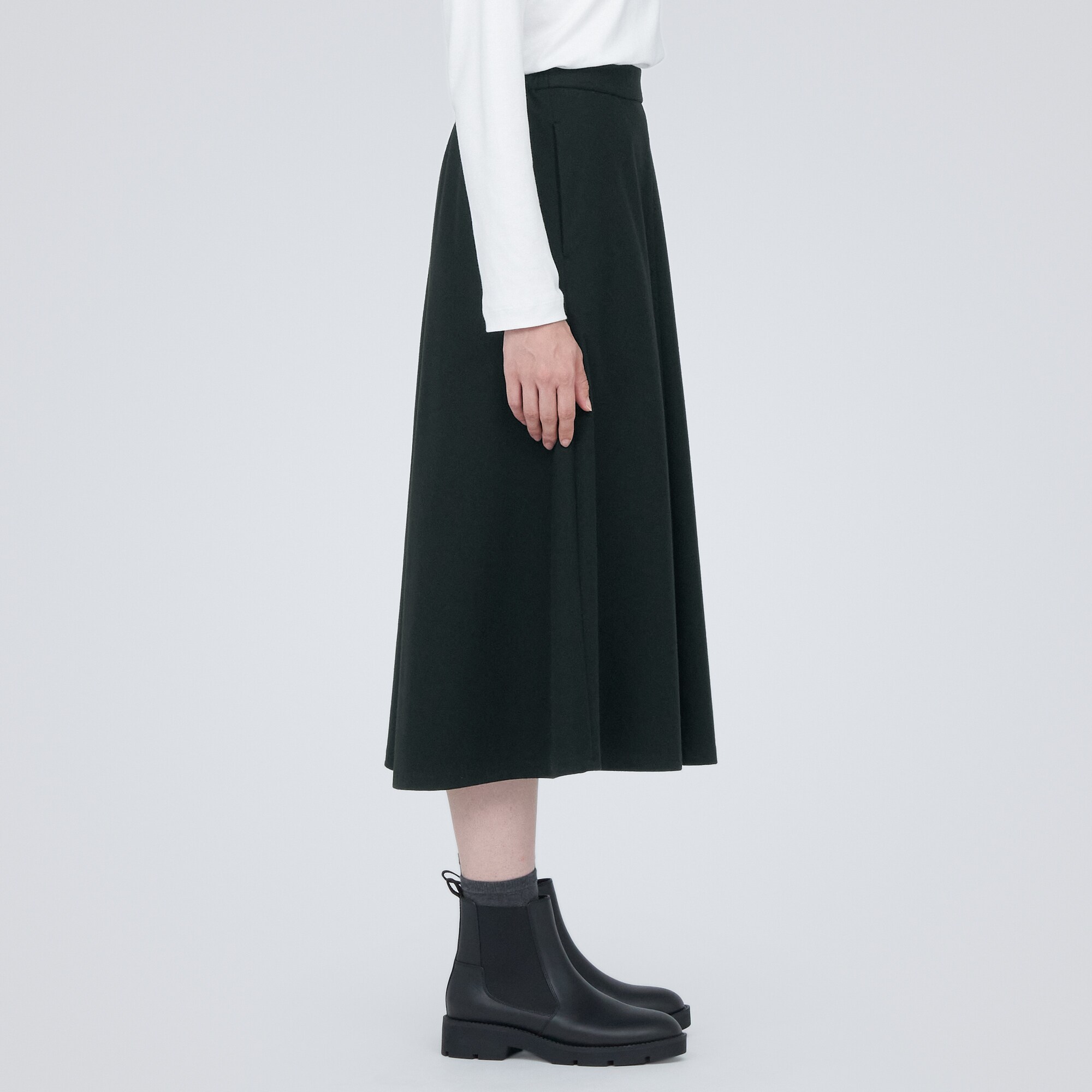 ストレッチ起毛フレアスカート