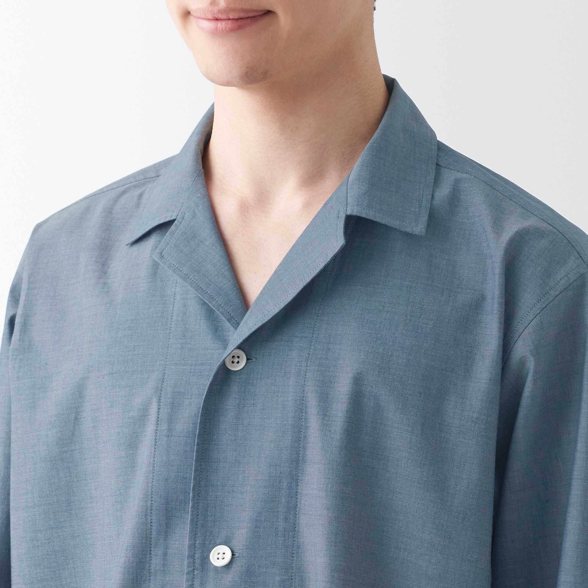 【年中着られる定番】綿ブロード　長袖パジャマ