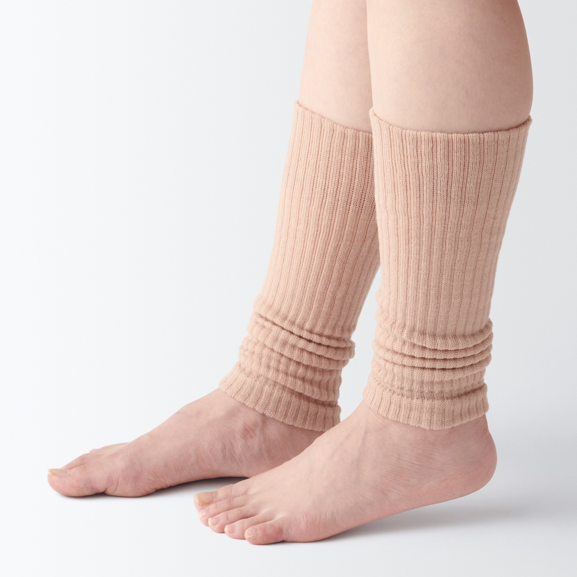 ウール混　二重編み　組み合わせられる　レッグウォーマー（数量限定）