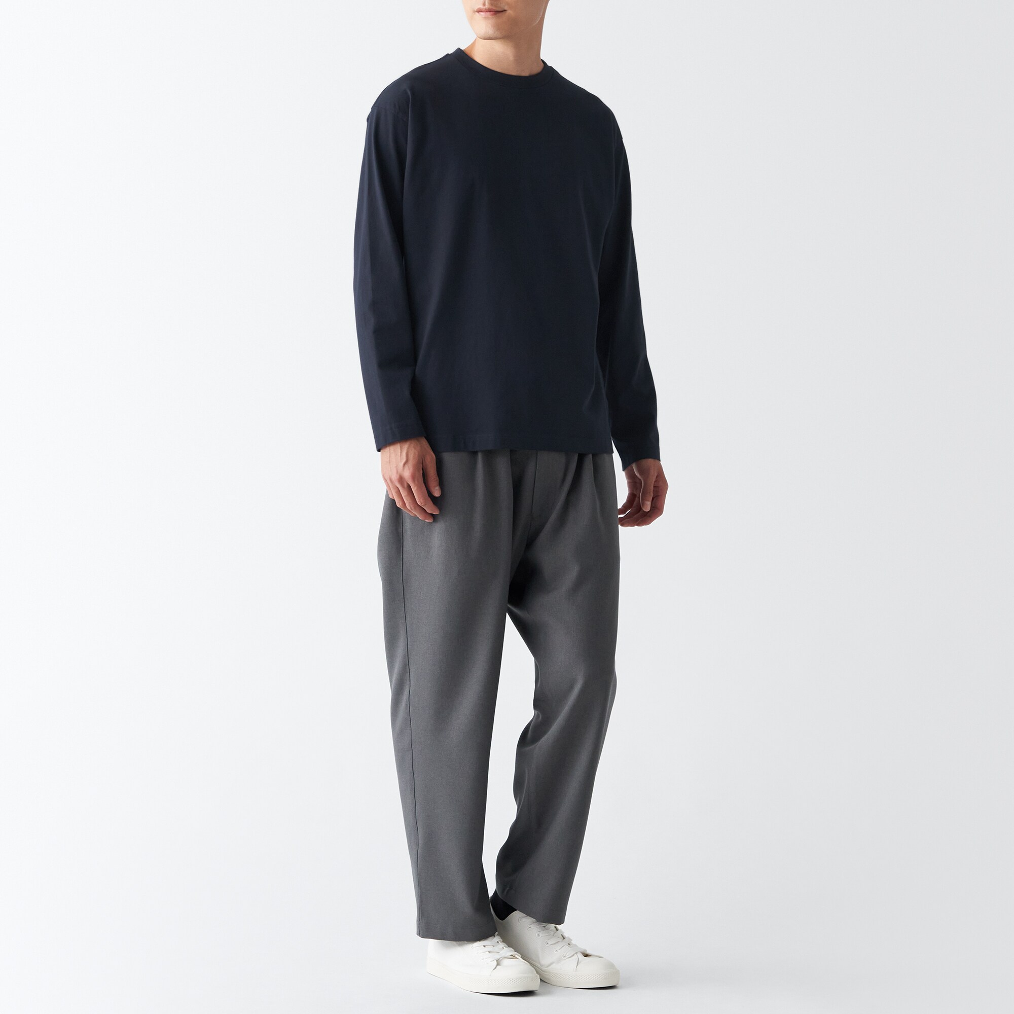 起毛クルーネック長袖Ｔシャツ