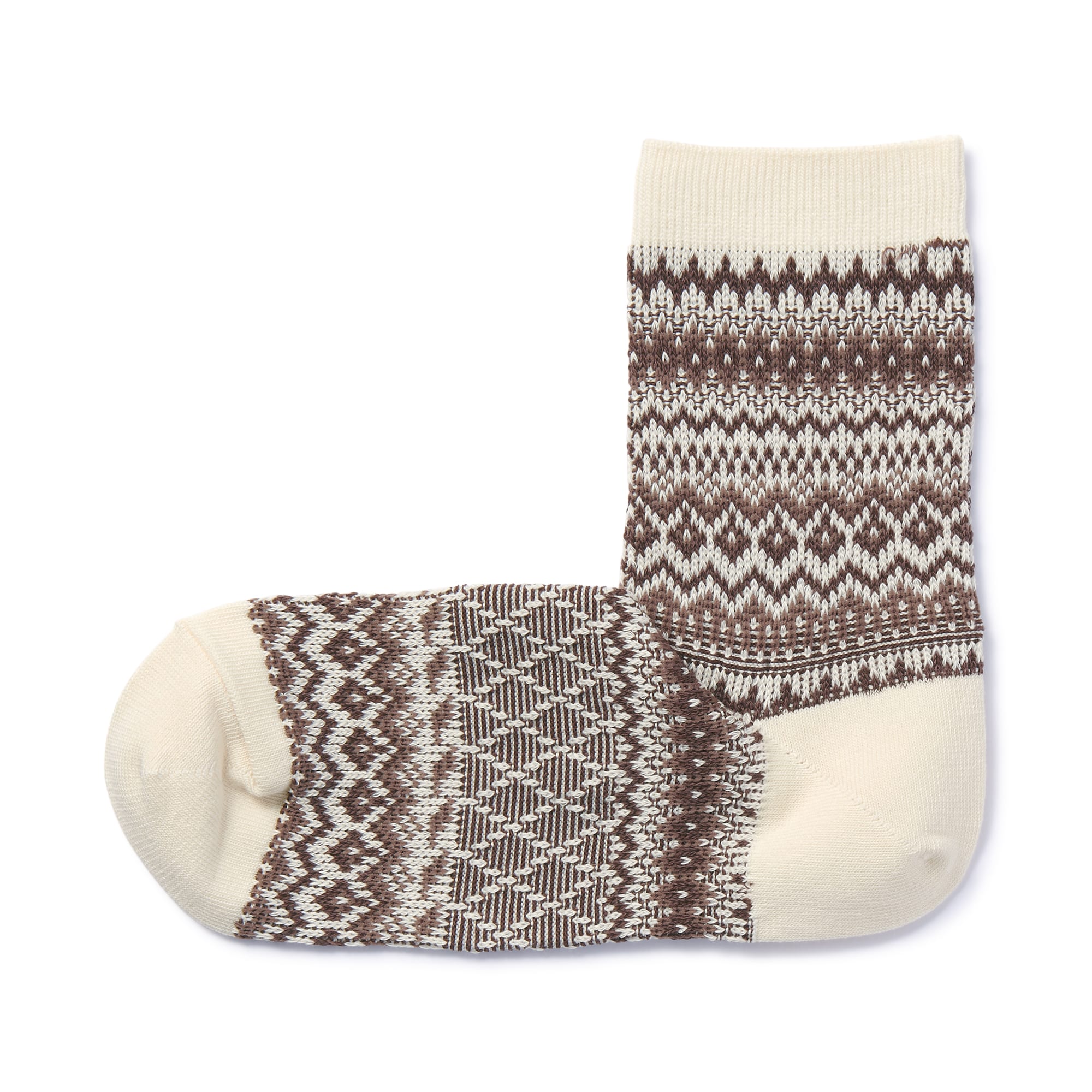 【数量限定】足なり直角　履き口やわらか　ジャカード柄靴下（婦人）