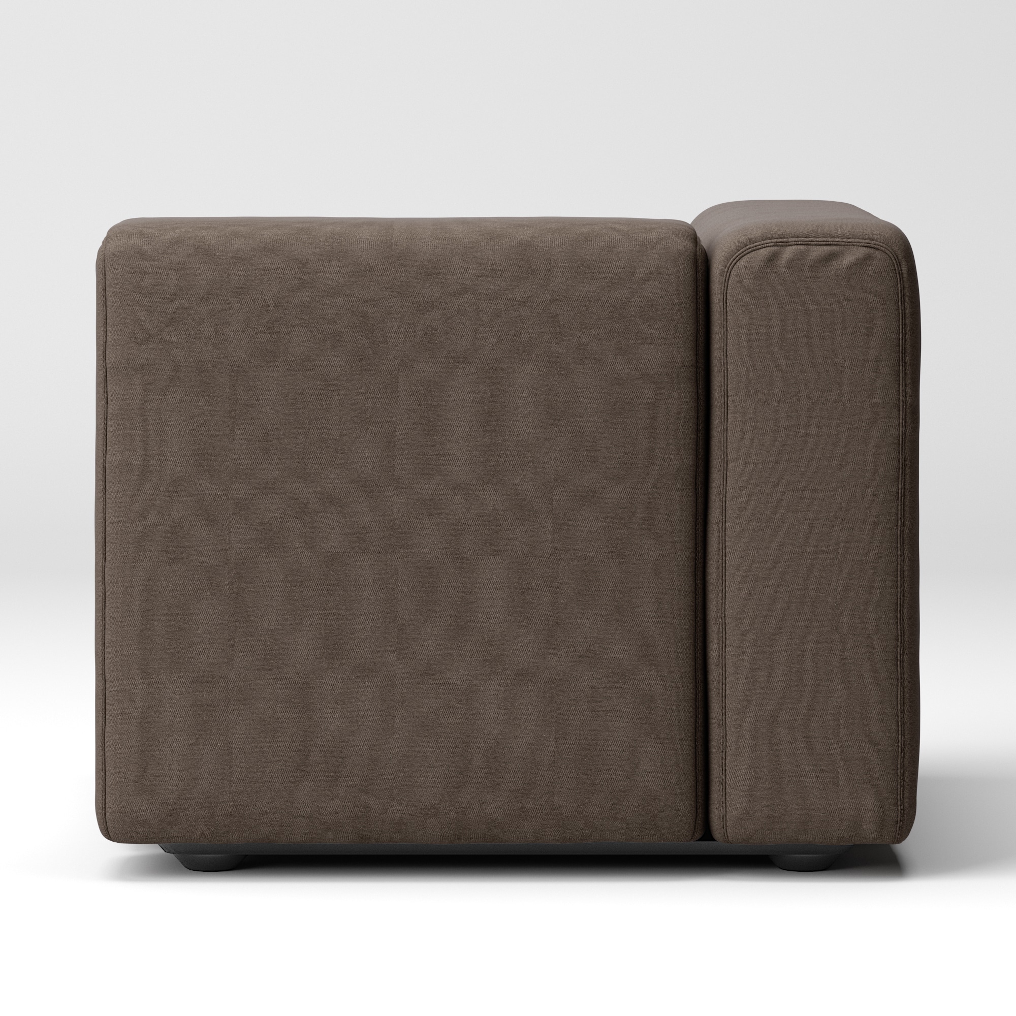 【カバー】洗いざらしの綿帆布ユニットソファアーム付・小用カバー／生成