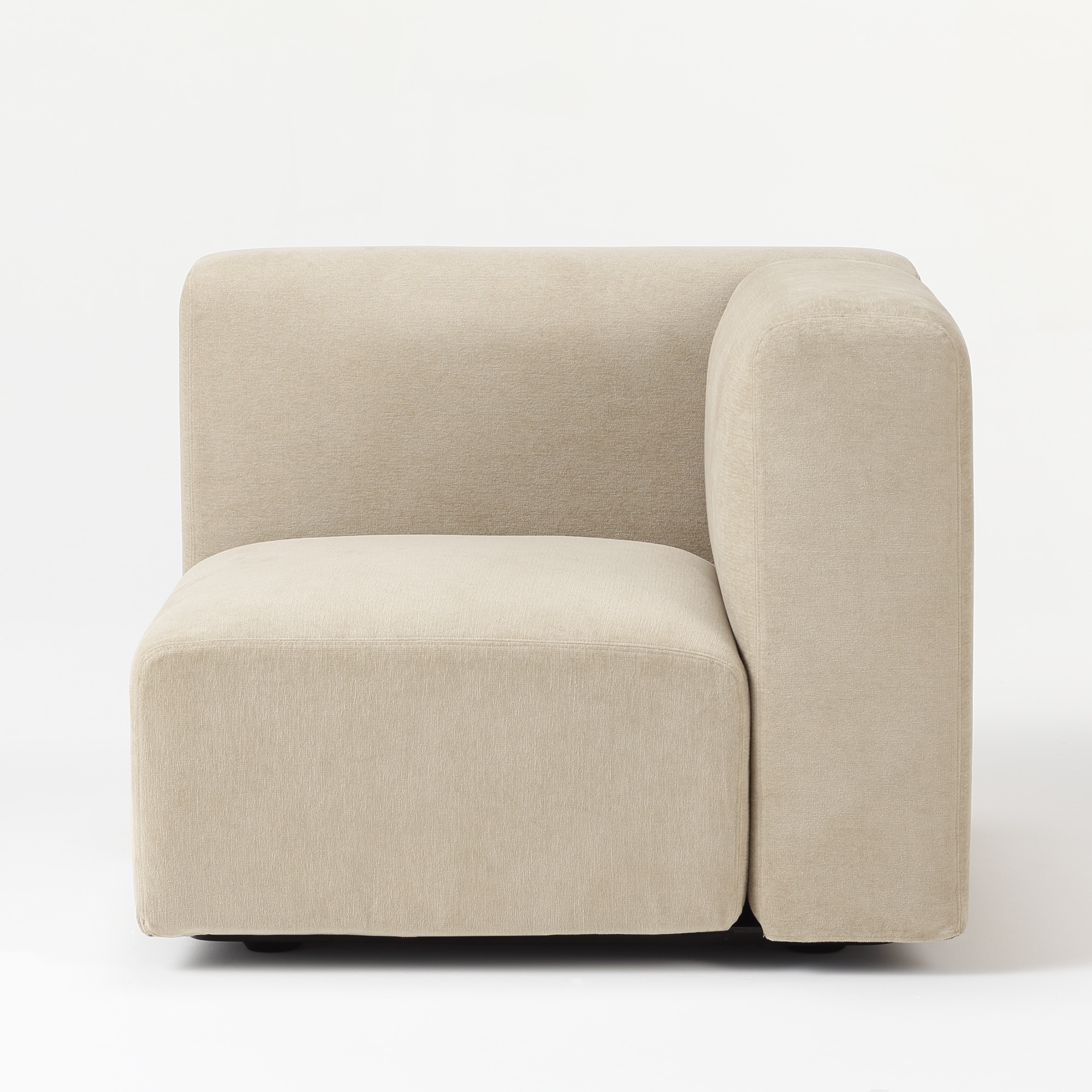 【カバー】綿シェニールユニットソファアーム付小用カバー／ライトグレー