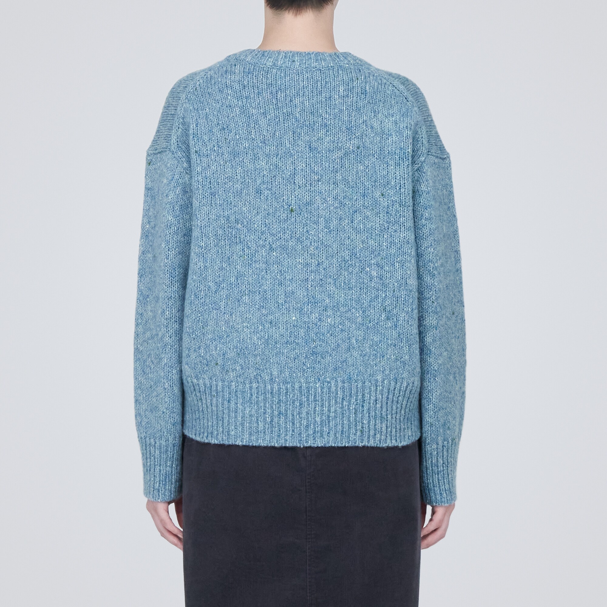 ウールヤク混ネップ糸Ｖネックセーター