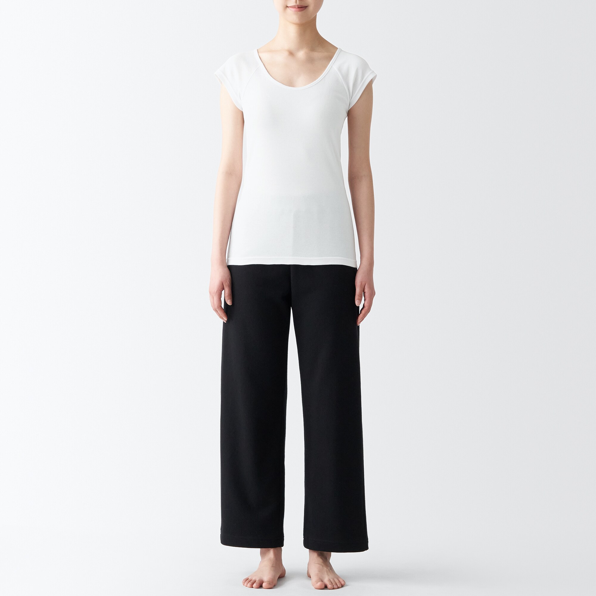 婦人　フライス編みフレンチスリーブＴシャツ