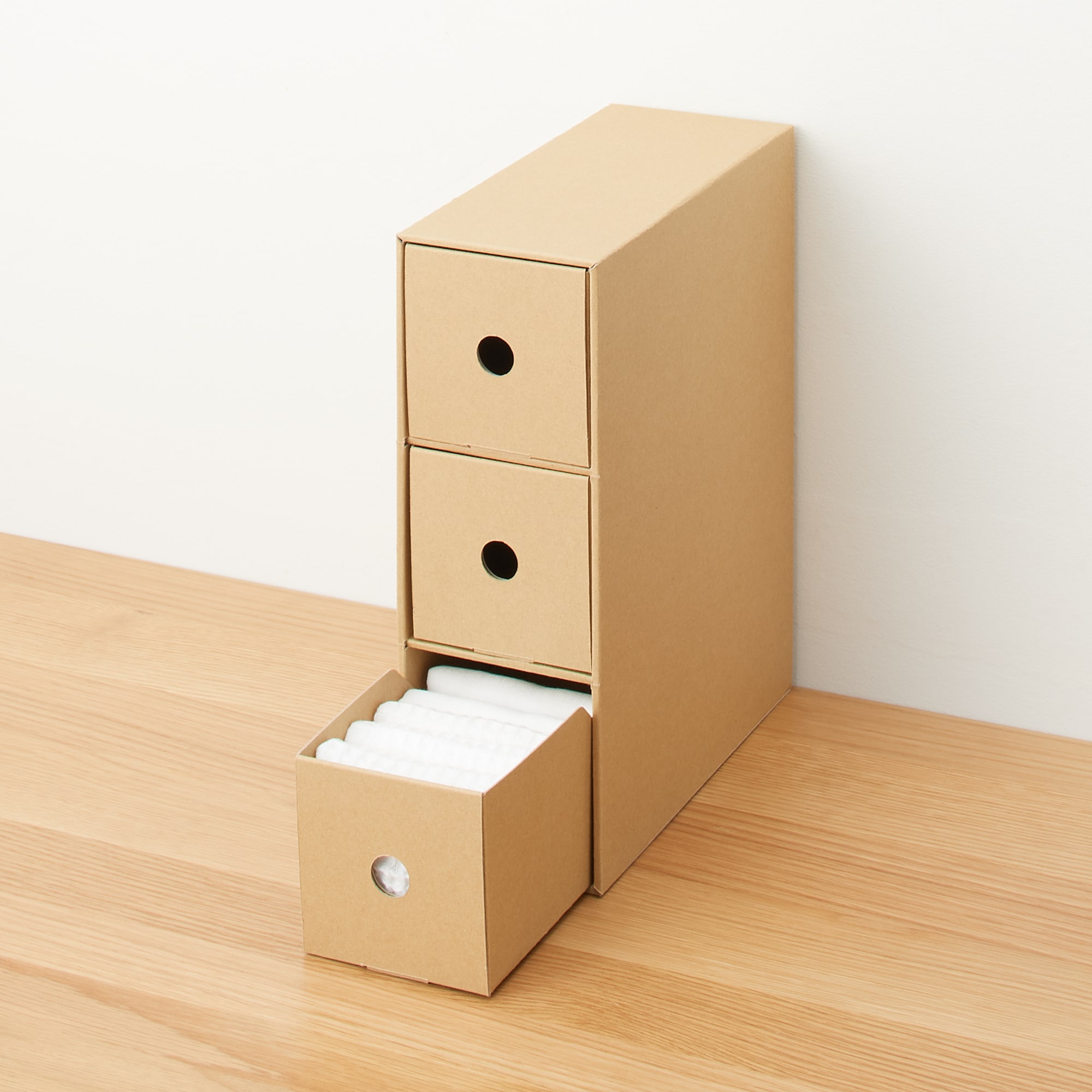 ダンボール収納ボックス・３段　Ａ４サイズ用　