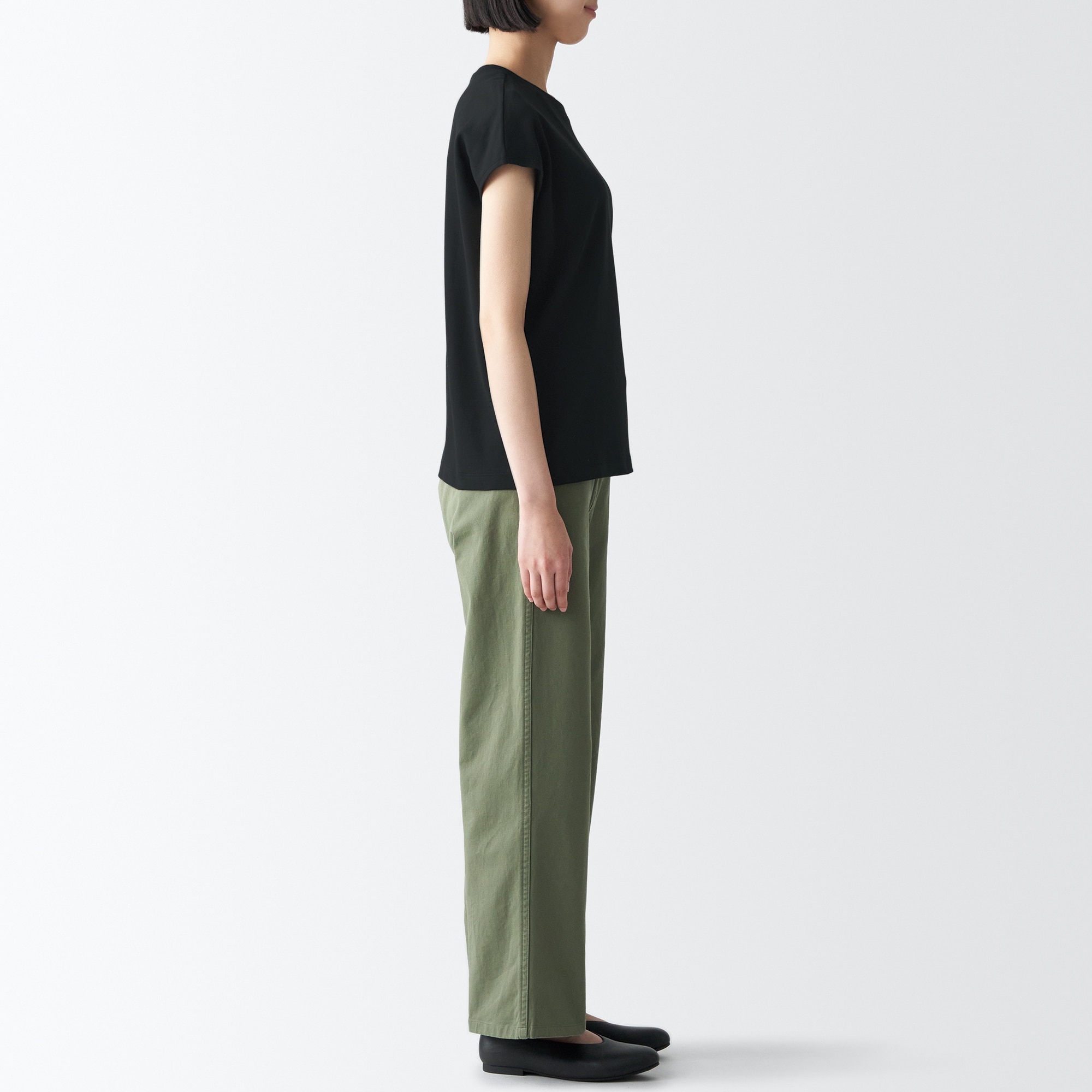 スムース編みフレンチスリーブＴシャツ