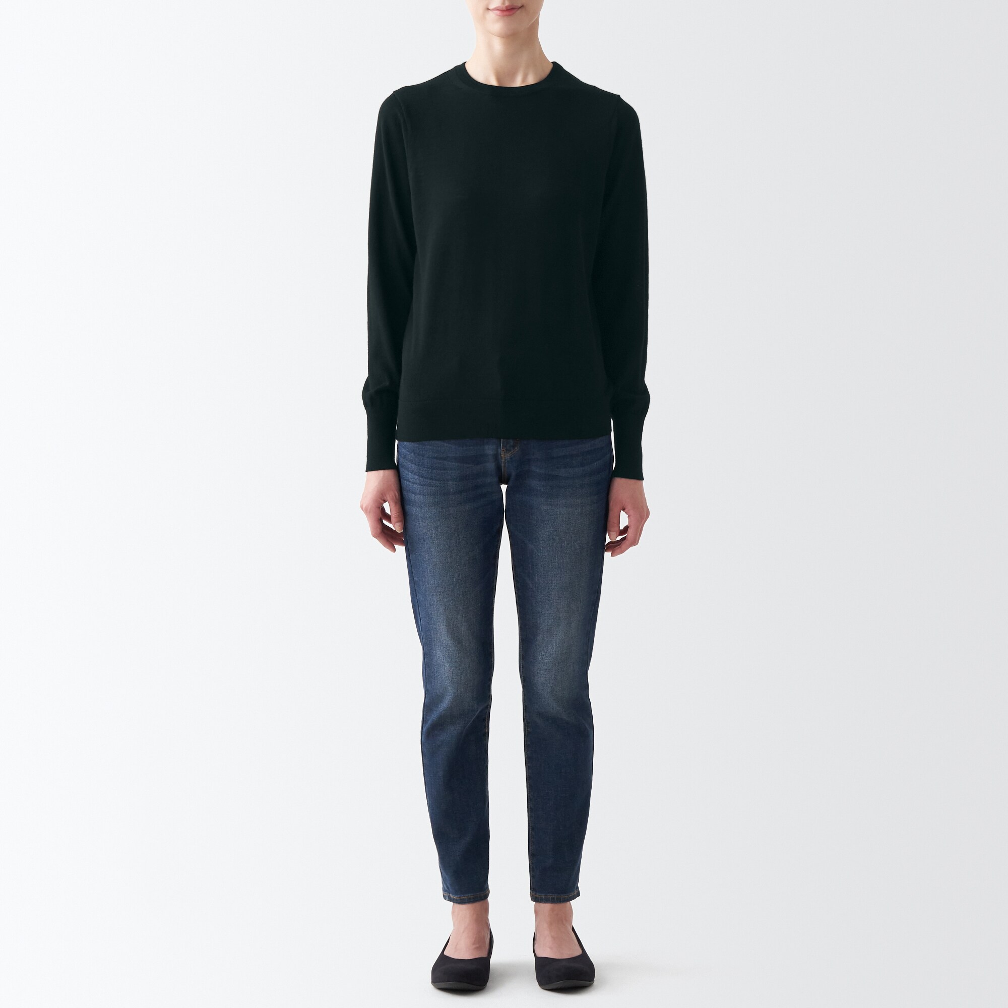 メリノウールクルーネックセーター