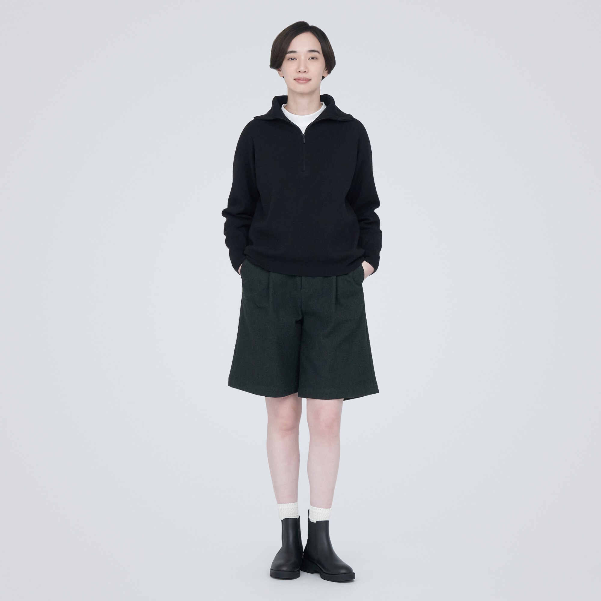 ストレッチ起毛ハーフパンツ