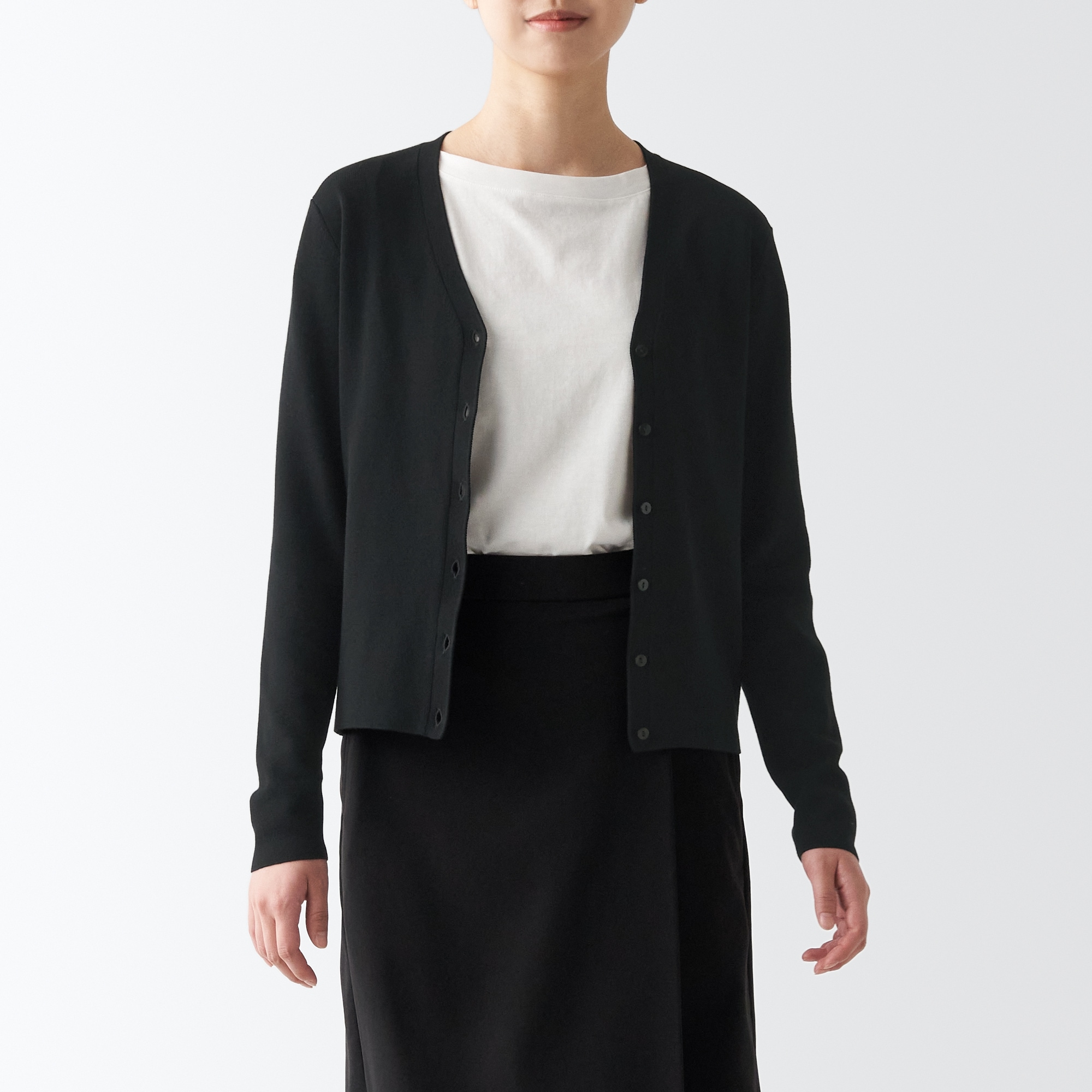 ＵＶカットリブ編みＶネックカーディガン