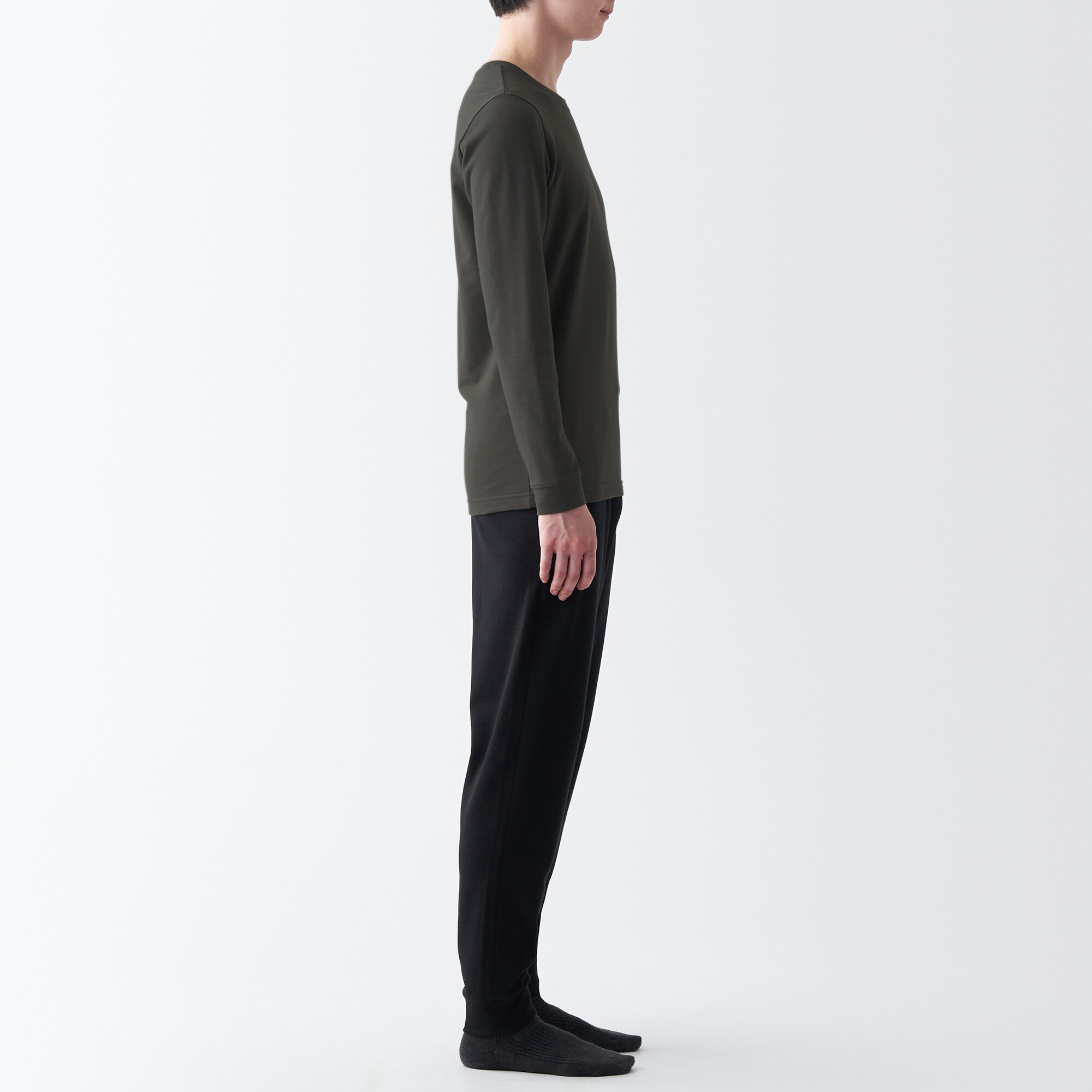 あったか綿　厚手　クルーネック長袖Ｔシャツ