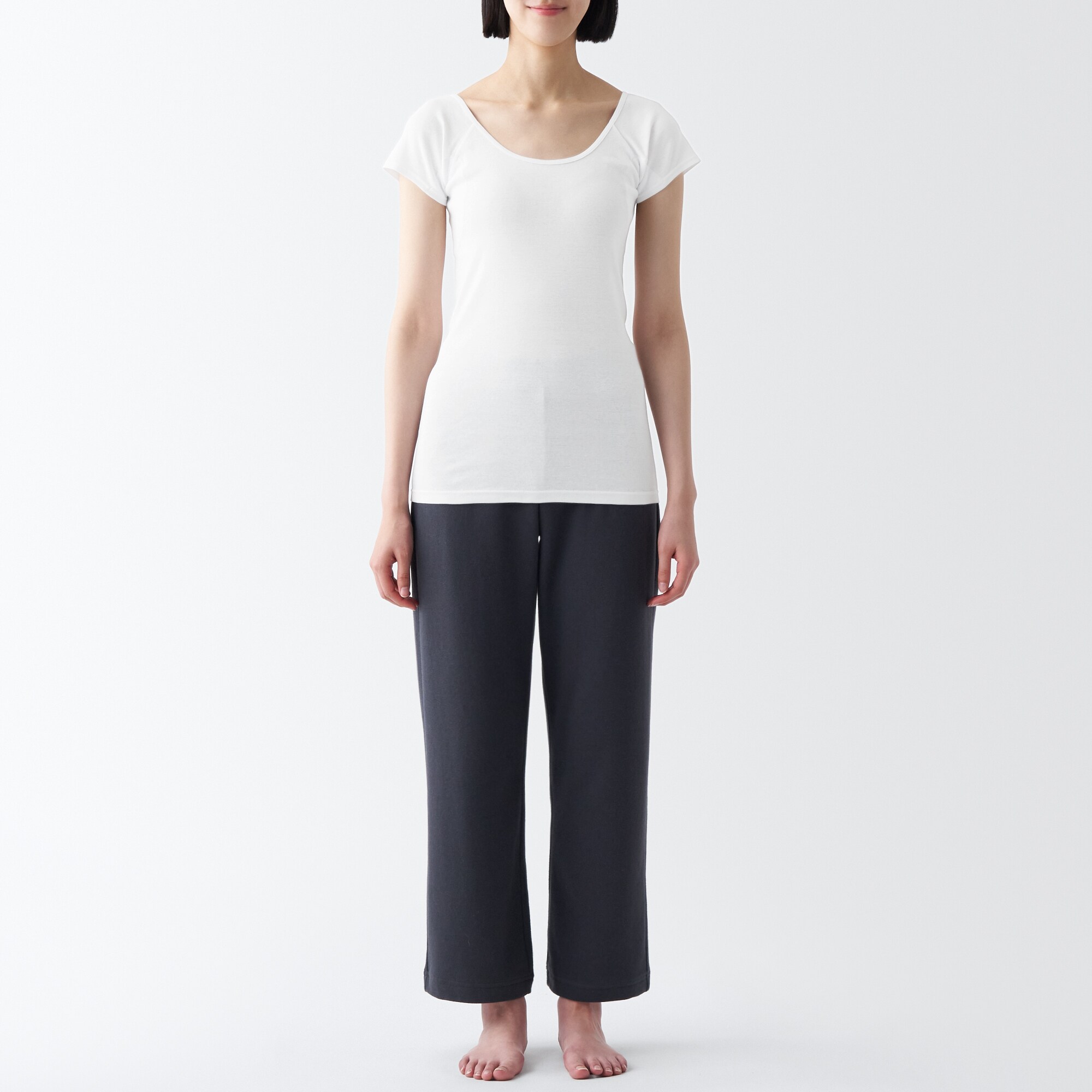 さらっと綿　汗取りパッド付きフレンチスリーブＴシャツ