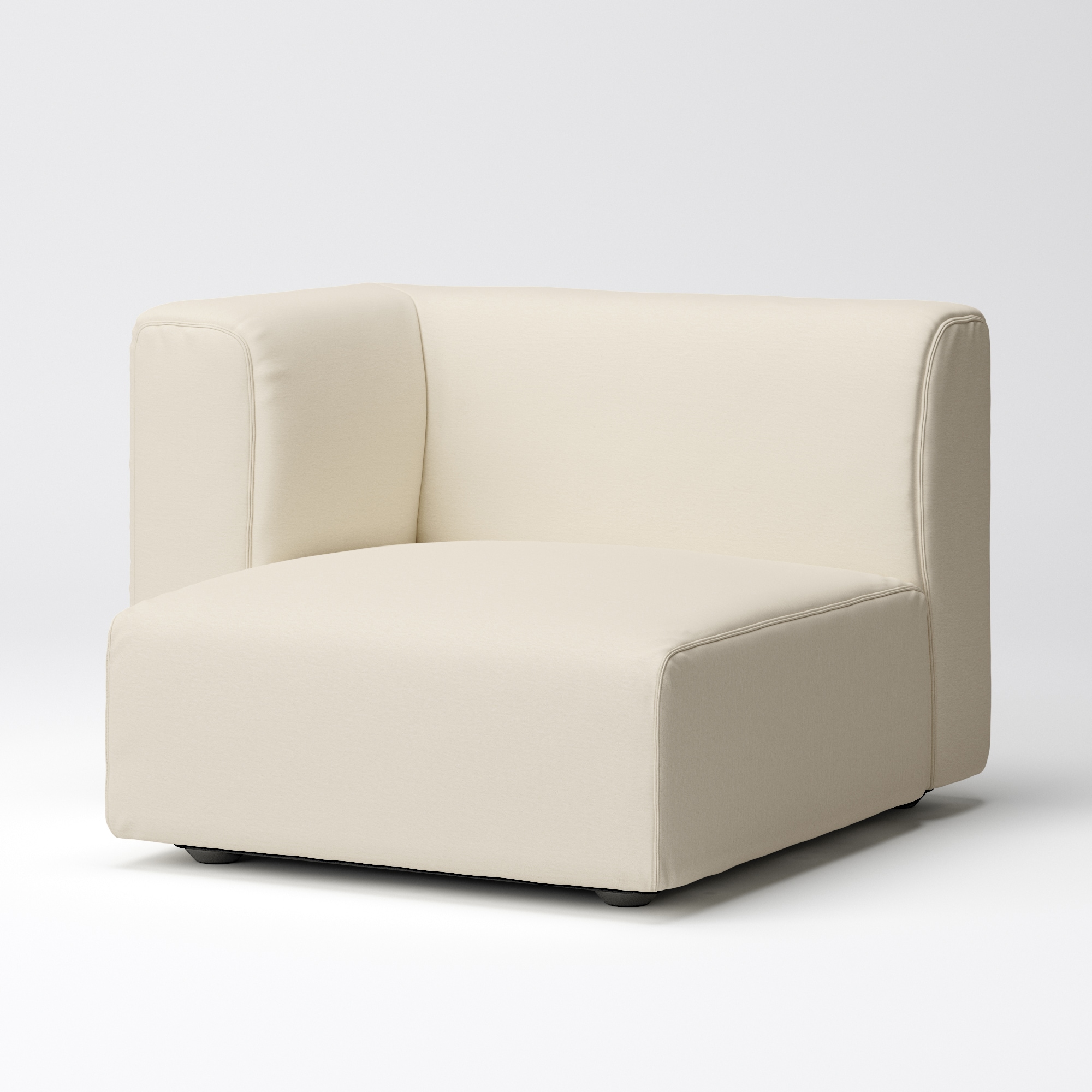 【カバー】洗いざらしの綿帆布ユニットソファ・ハーフアーム・大（右）用カバー／生成