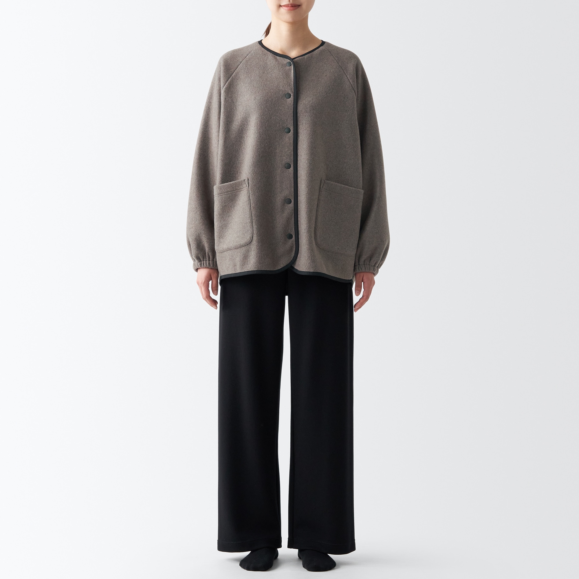 なめらかフリース　カーディガン