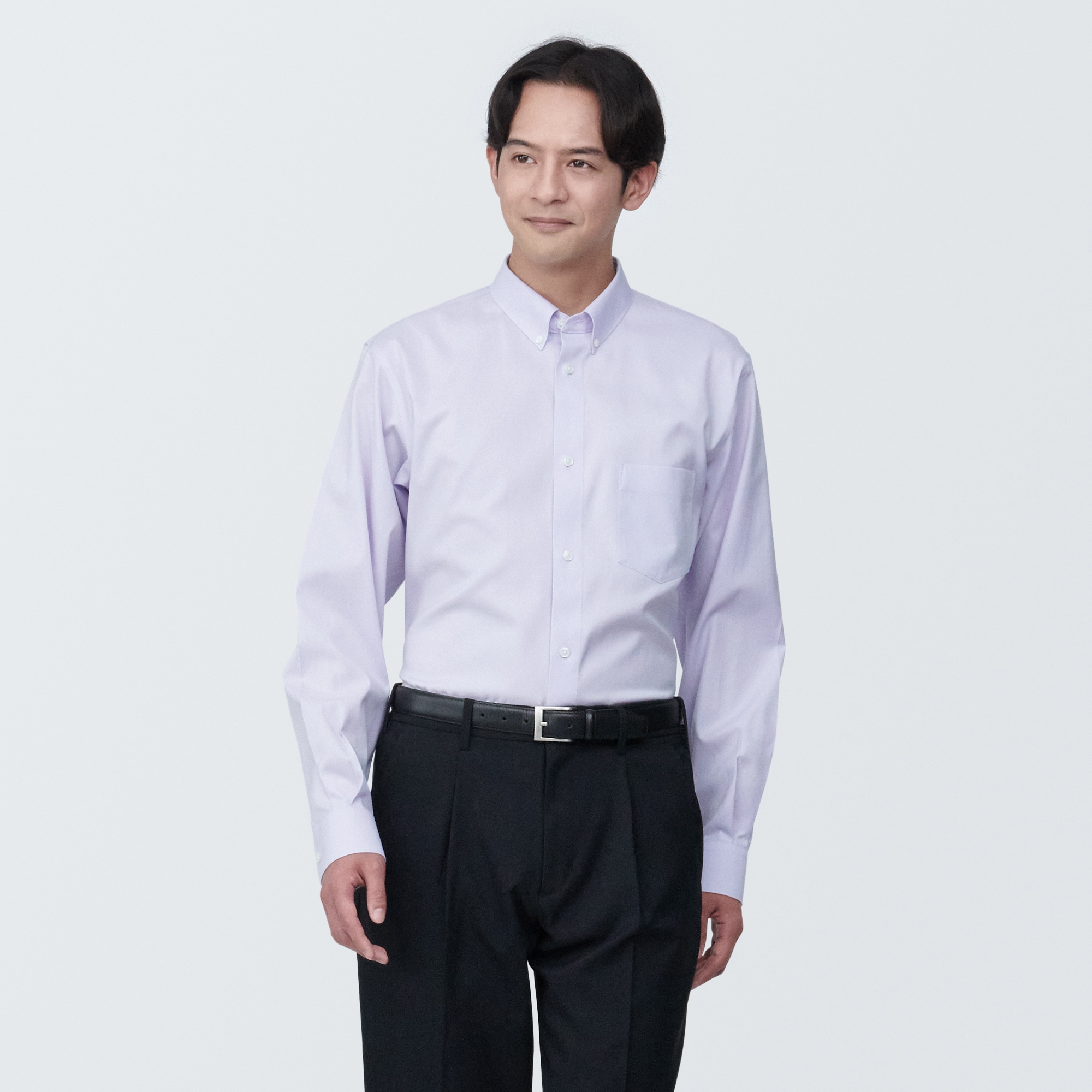 紳士　ノンアイロンボタンダウン長袖シャツ