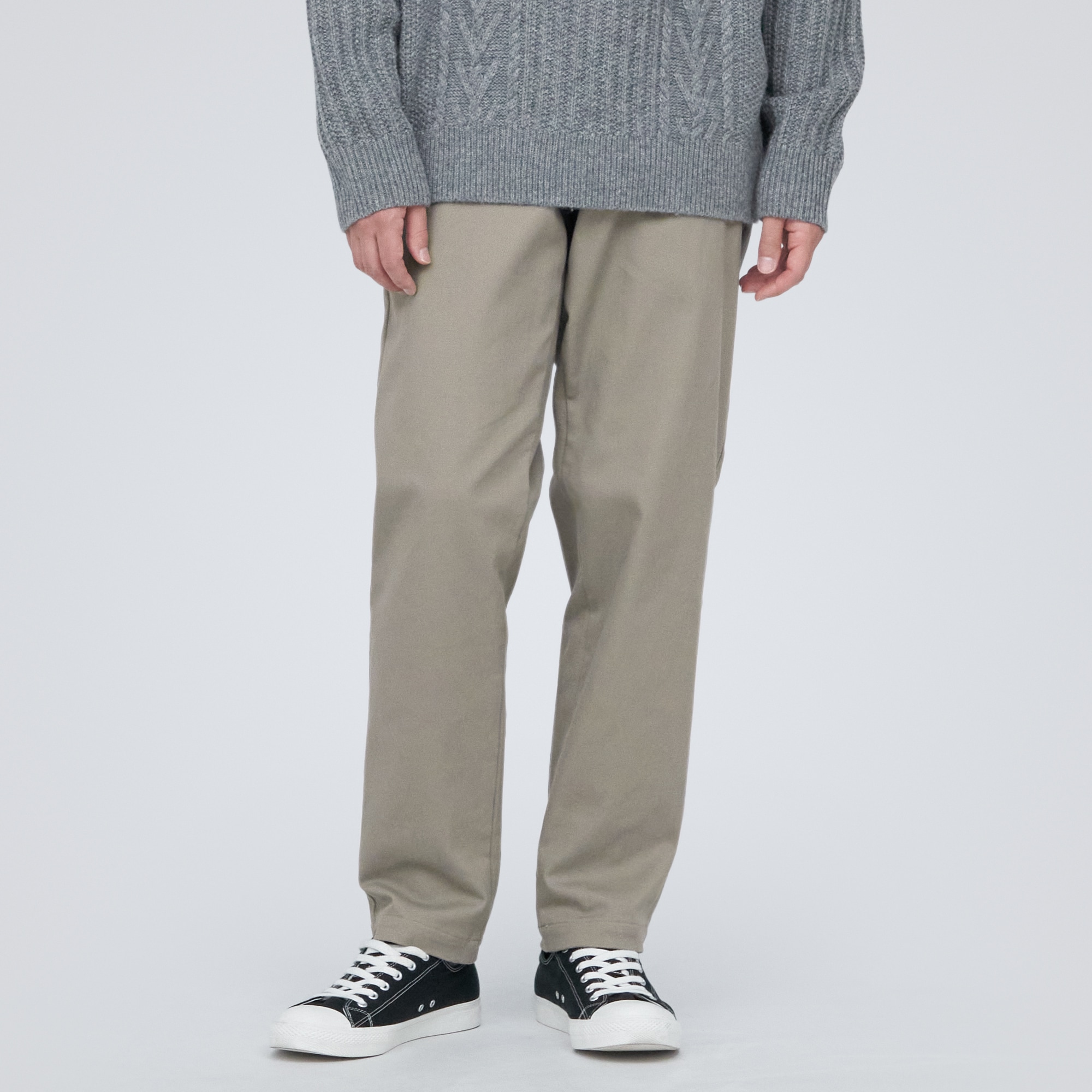 裏起毛ストレッチツイルテーパードパンツ