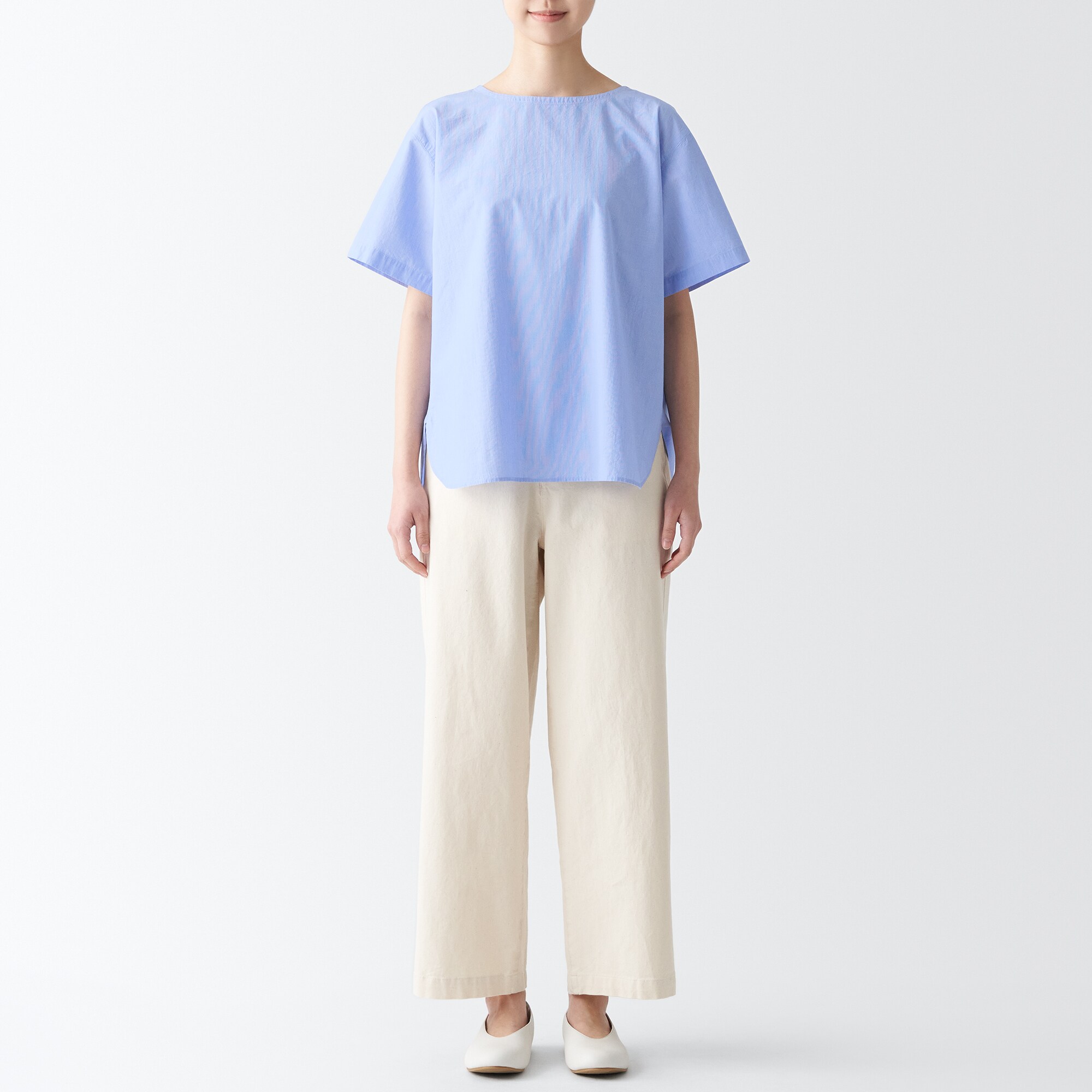 涼感半袖ブラウス