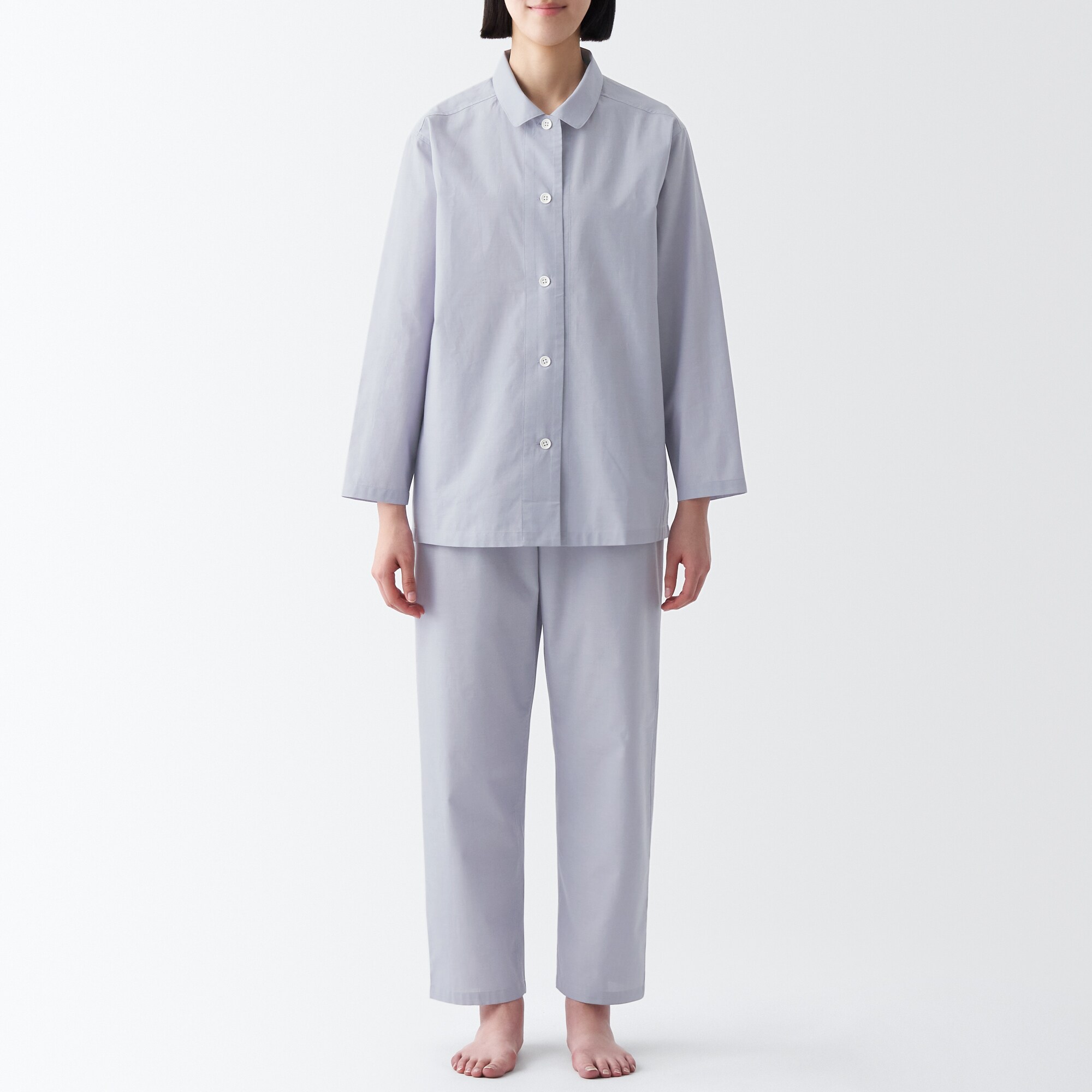 【年中着られる定番】綿ブロード　長袖パジャマ