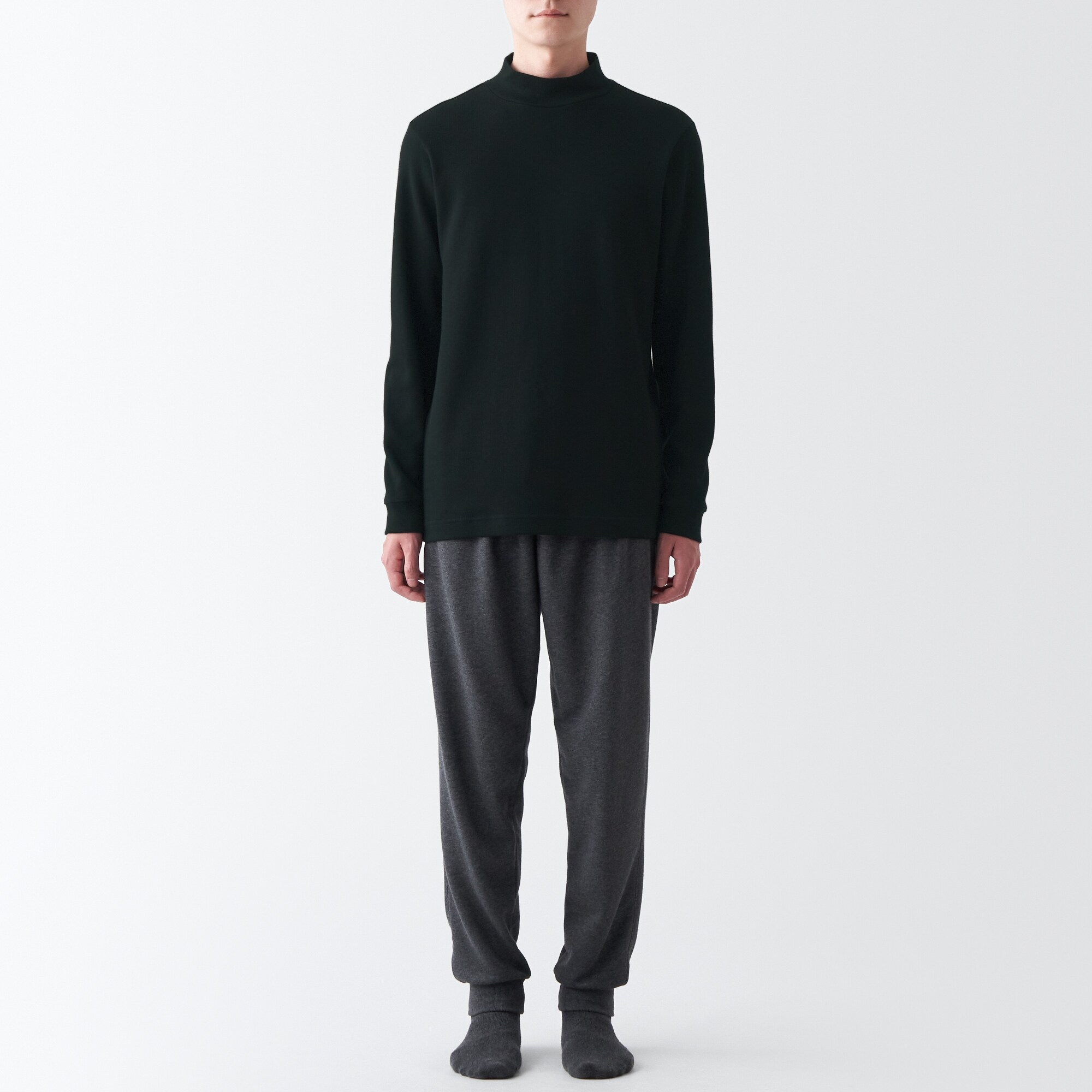 あったか綿　ウール　ハイネック長袖Ｔシャツ