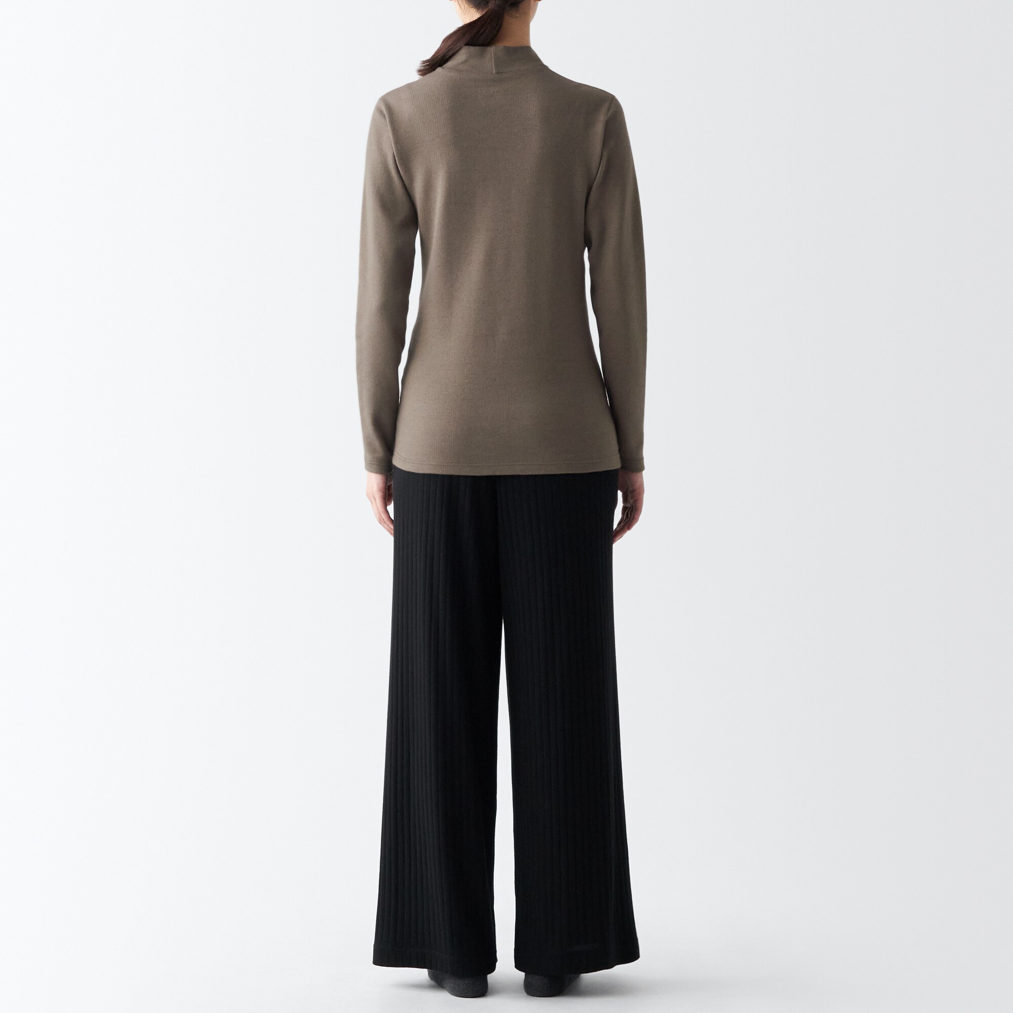 あったか綿　ウール　ハイネック長袖Ｔシャツ