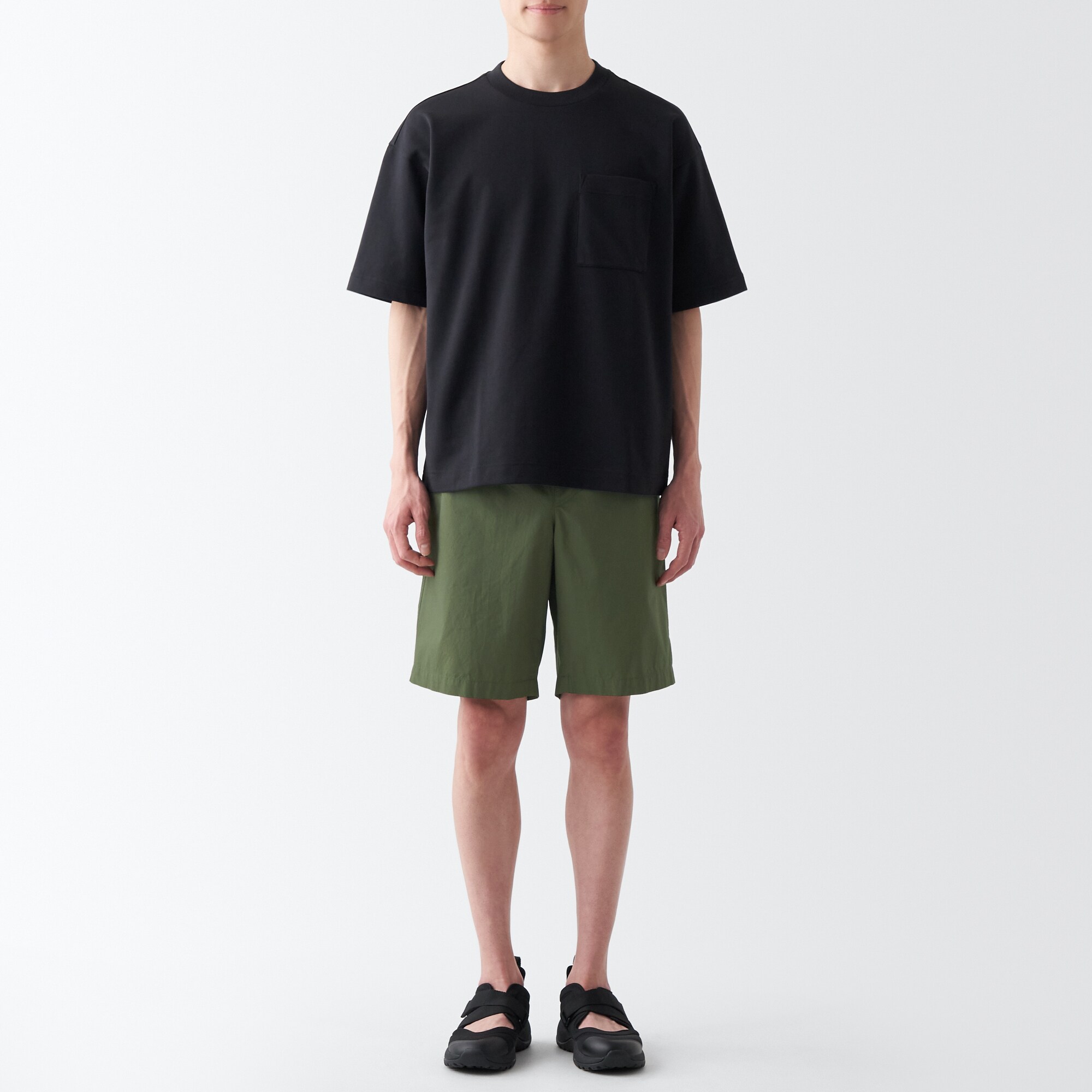 洗いざらしブロードイージーショートパンツ