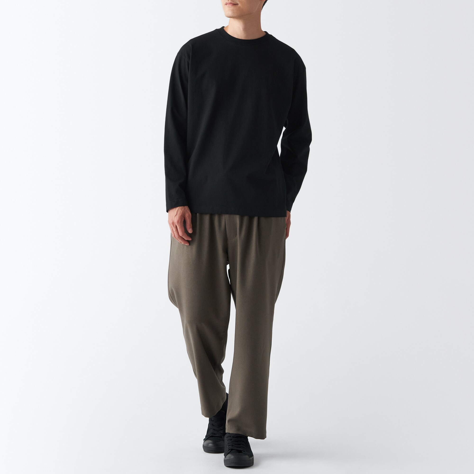 起毛クルーネック長袖Ｔシャツ