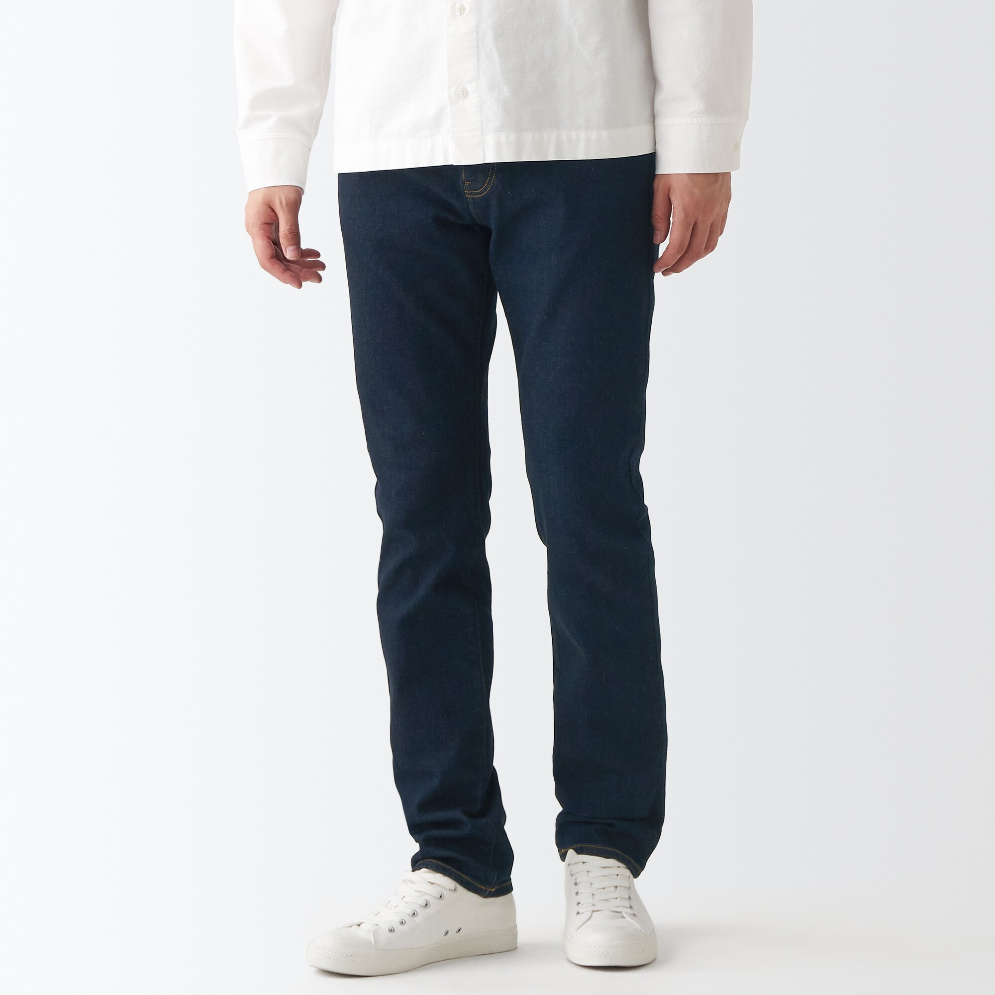 【スリム】ストレッチデニム　スリムパンツ（股下８２ｃｍ）チャコールグレー