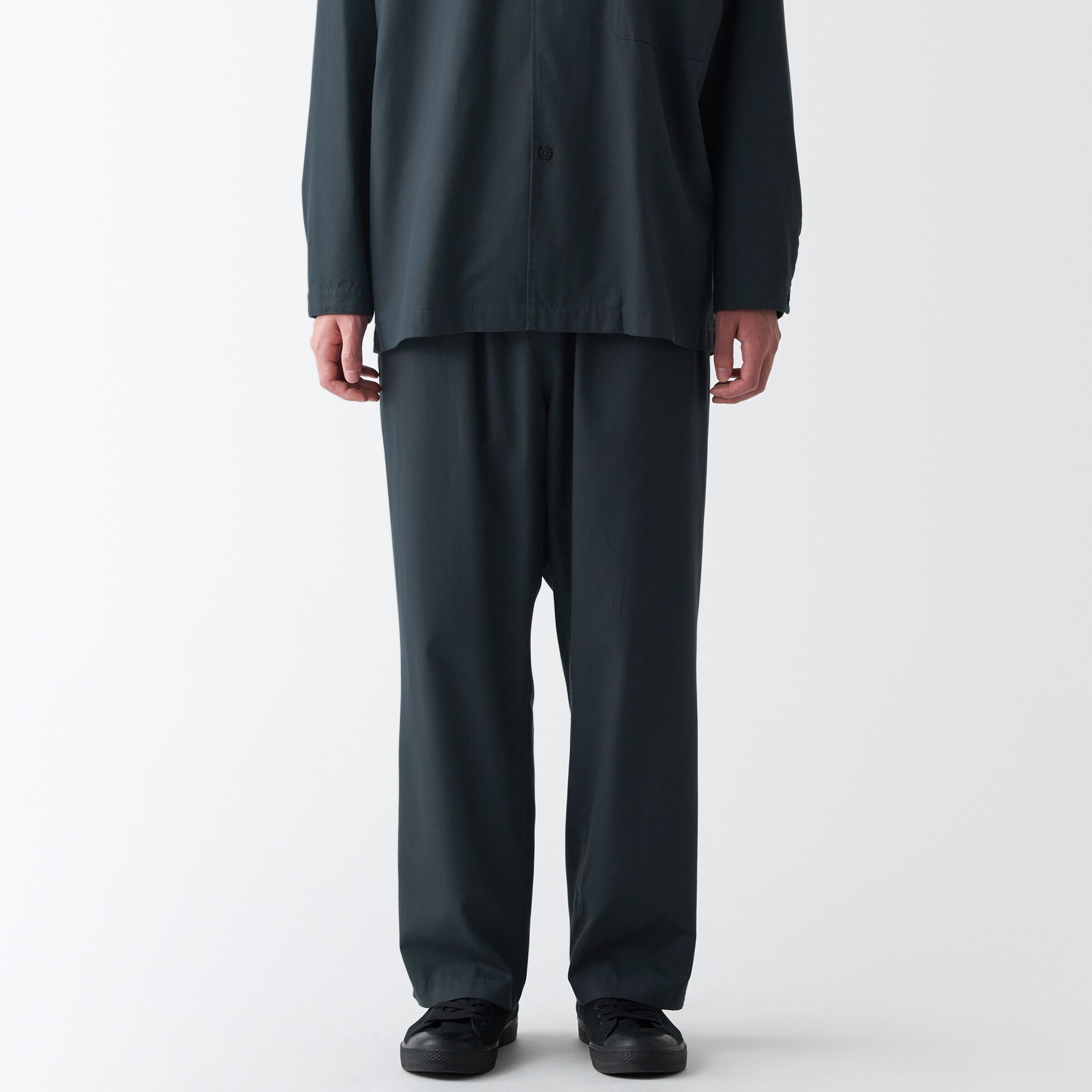 洗いざらしリヨセル混イージーパンツ