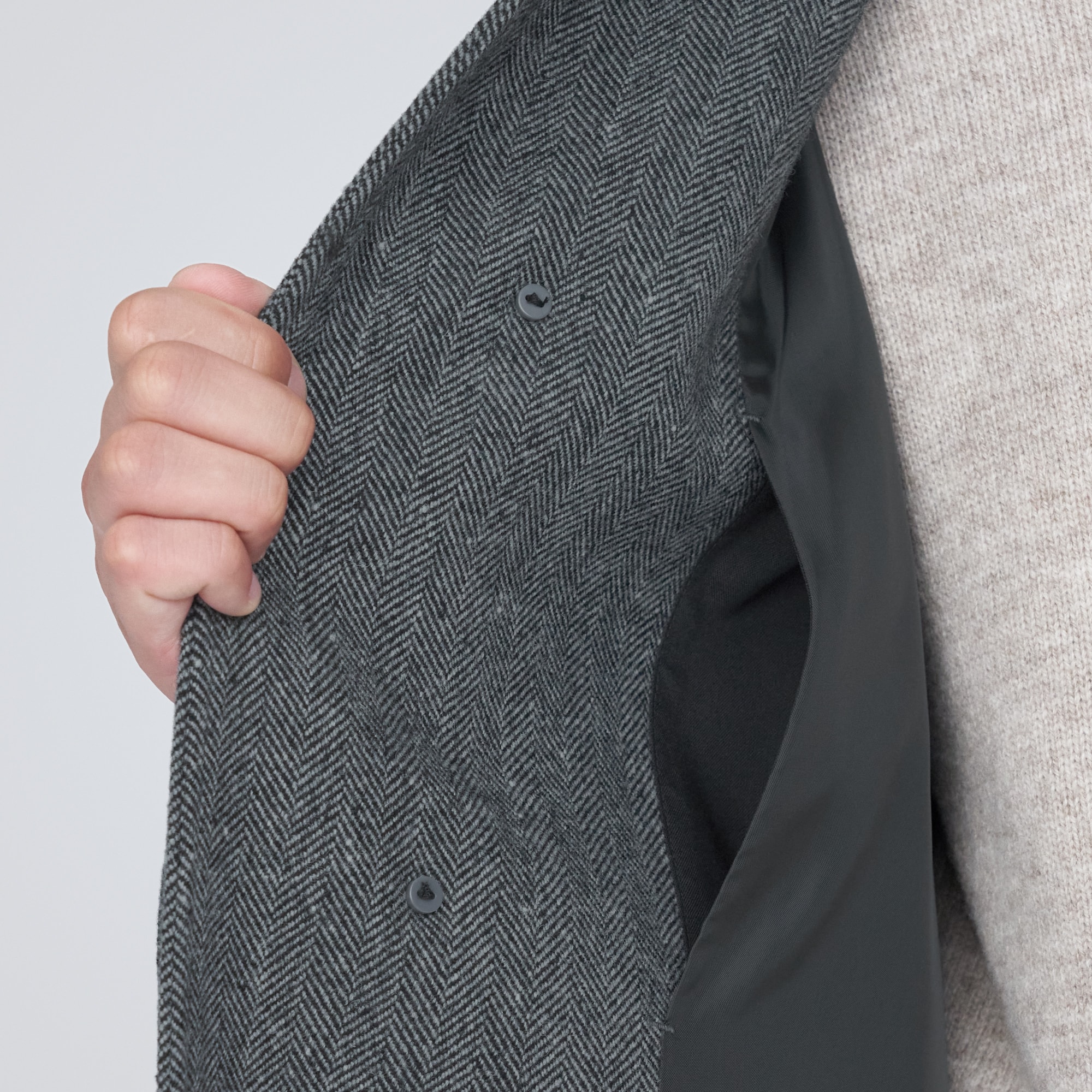 再生ウール混コート