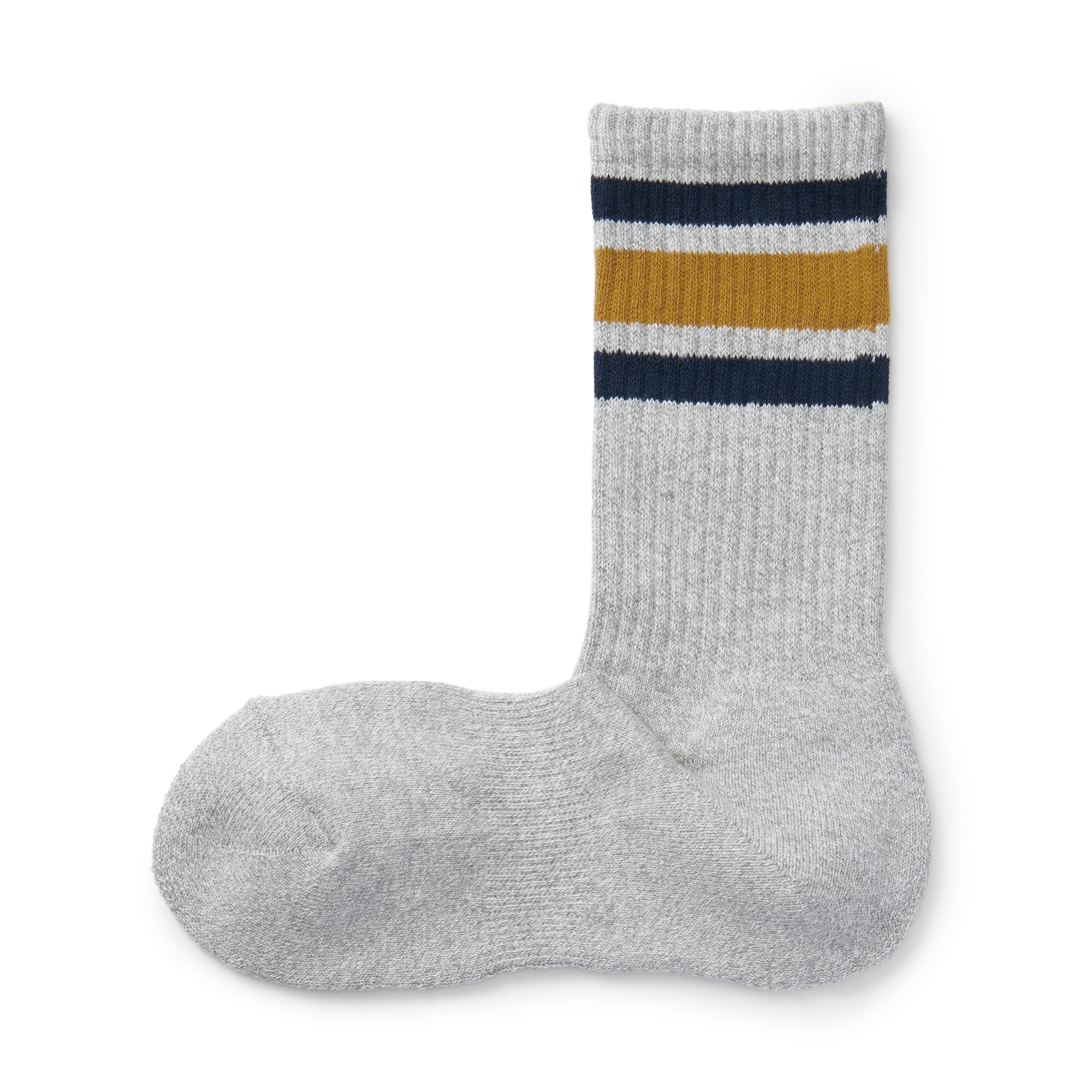 足なり直角　パイル編み　厚手靴下（ライン／紳士）