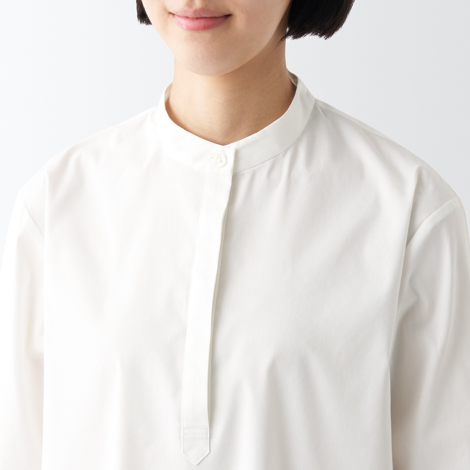 コットン混サテンチュニック