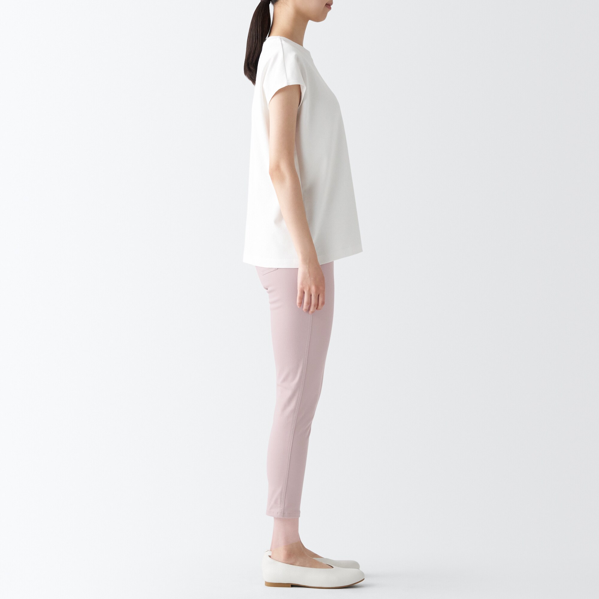 涼感ストレッチクロップドレギンスパンツ