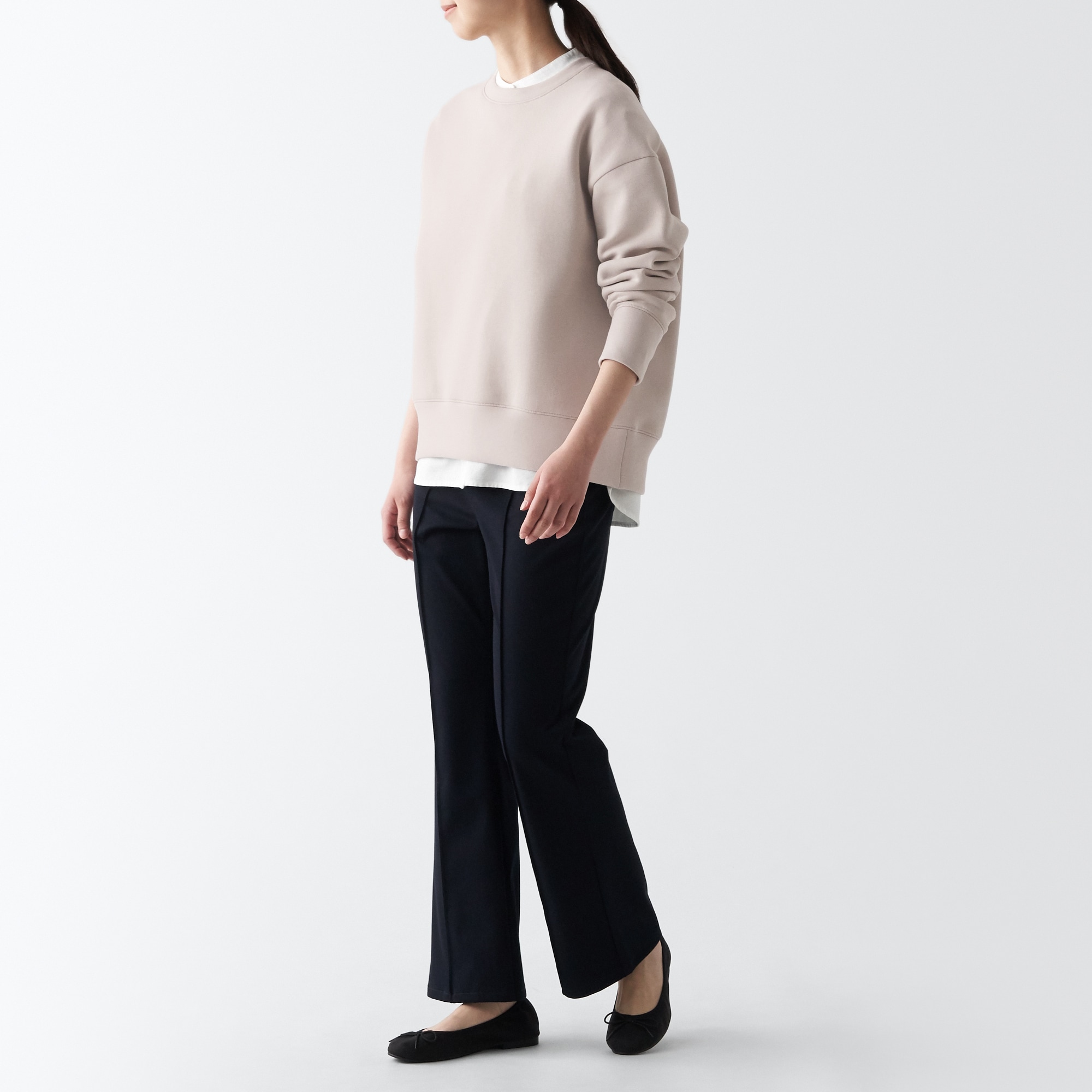 二重編みスウェットシャツ