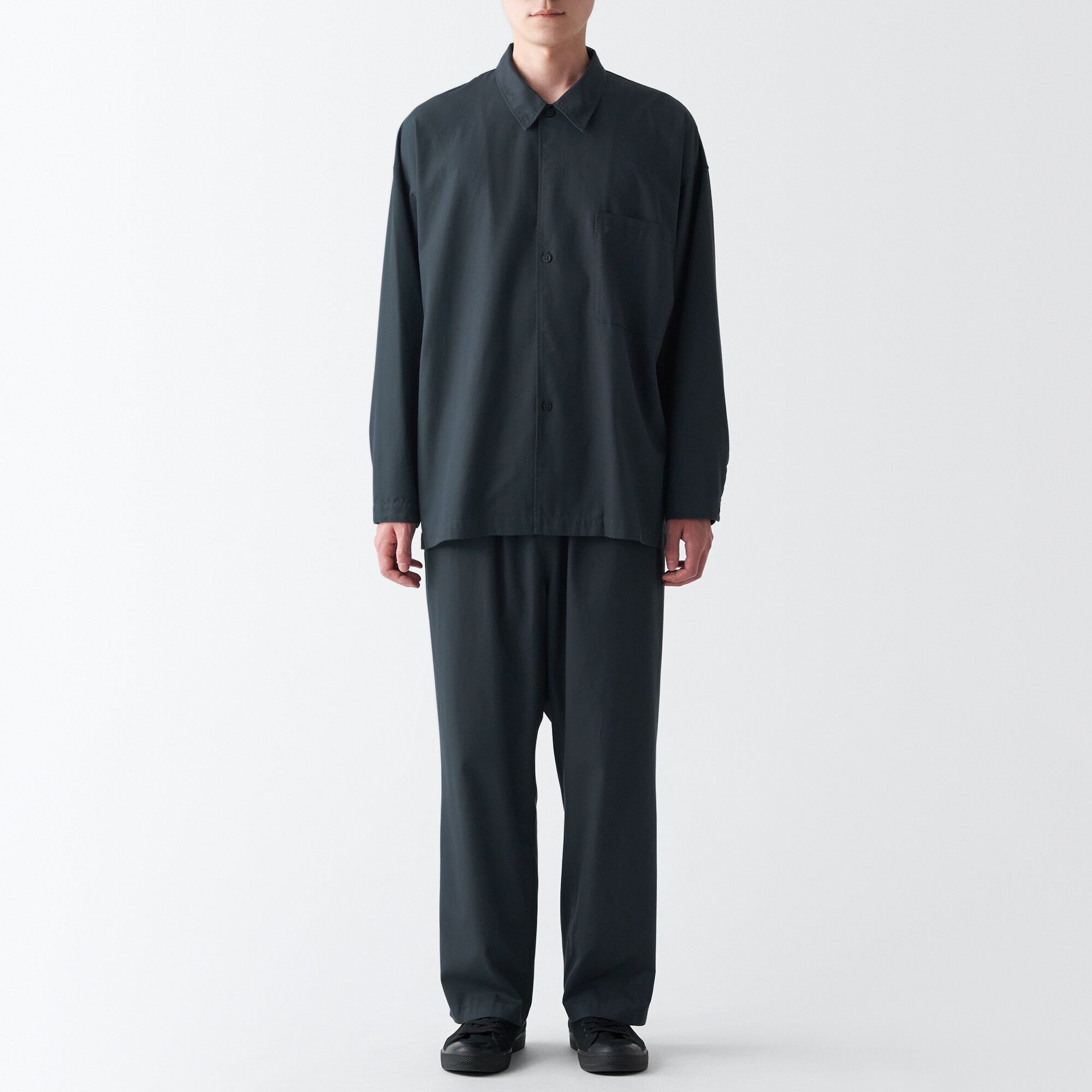 洗いざらしリヨセル混イージーパンツ