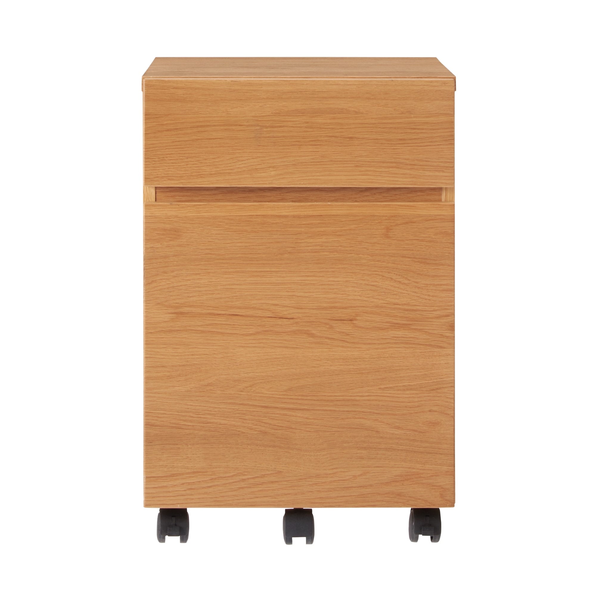 木製デスクキャビネット　オーク材突板