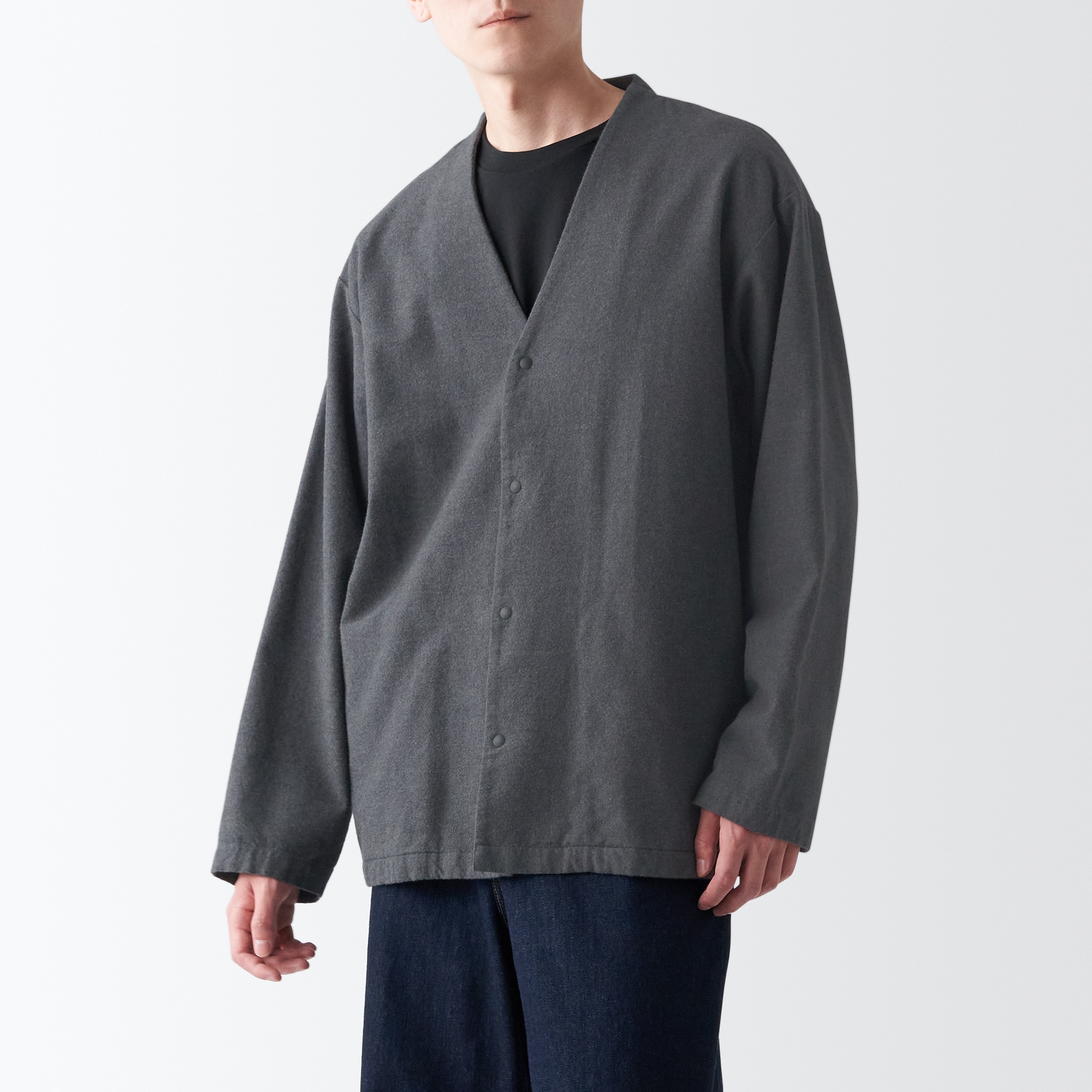 両面起毛フランネルカーディガン