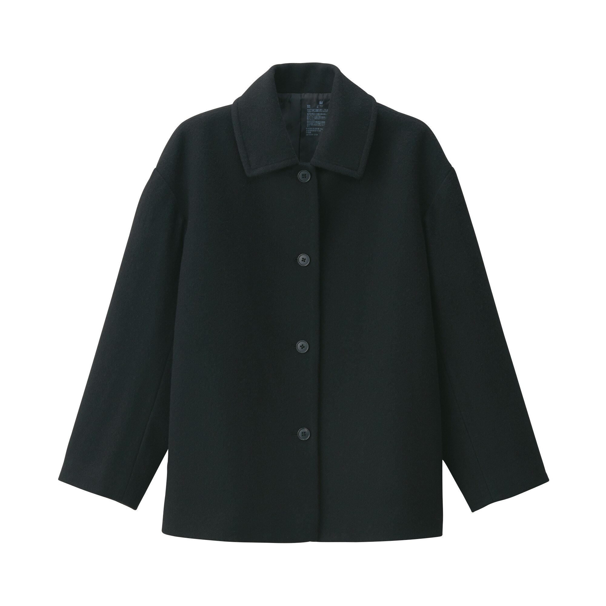 ウール混ステンカラーショートコート