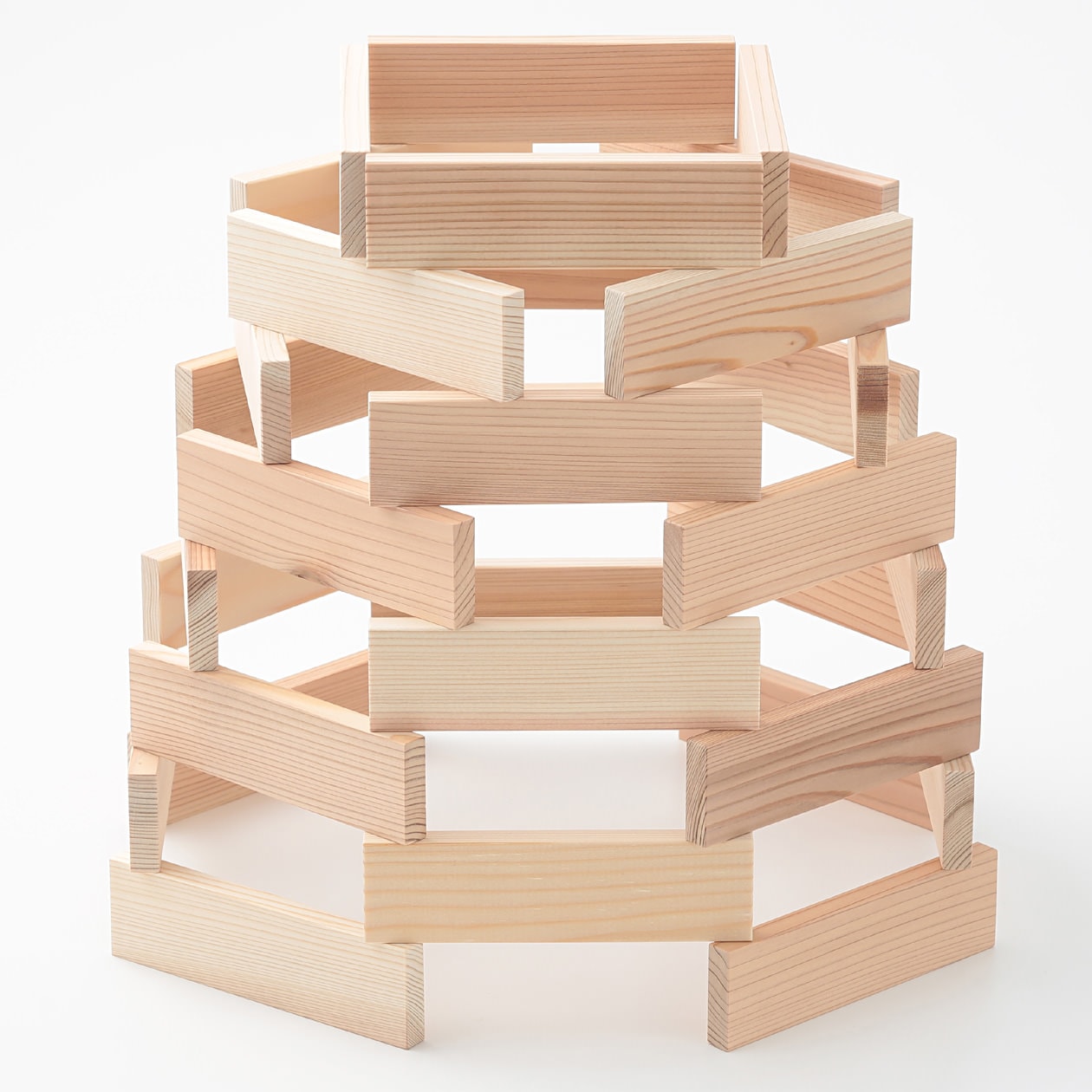 日本の木のおもちゃ＿かまぼこ板のつみき　５０ピース・対象年令２歳以上