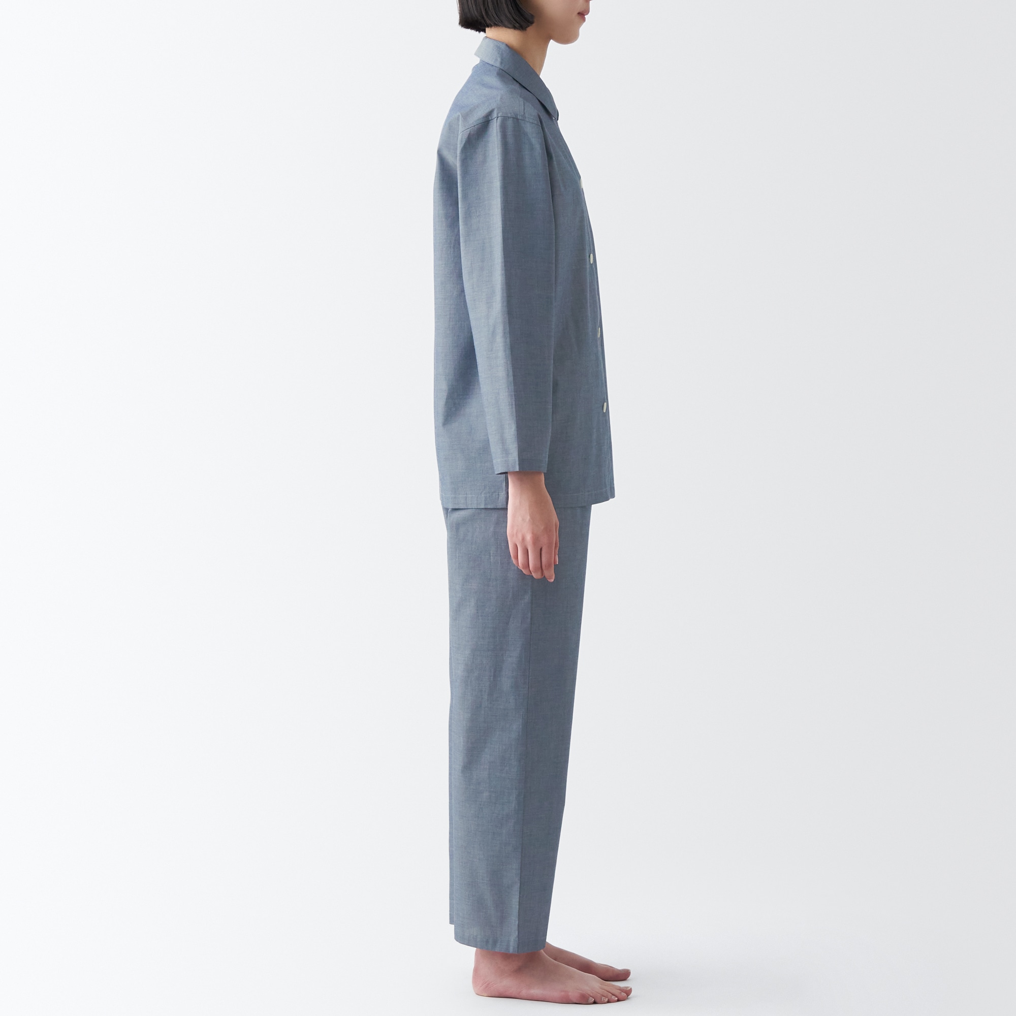 【年中着られる定番】綿ブロード　長袖パジャマ