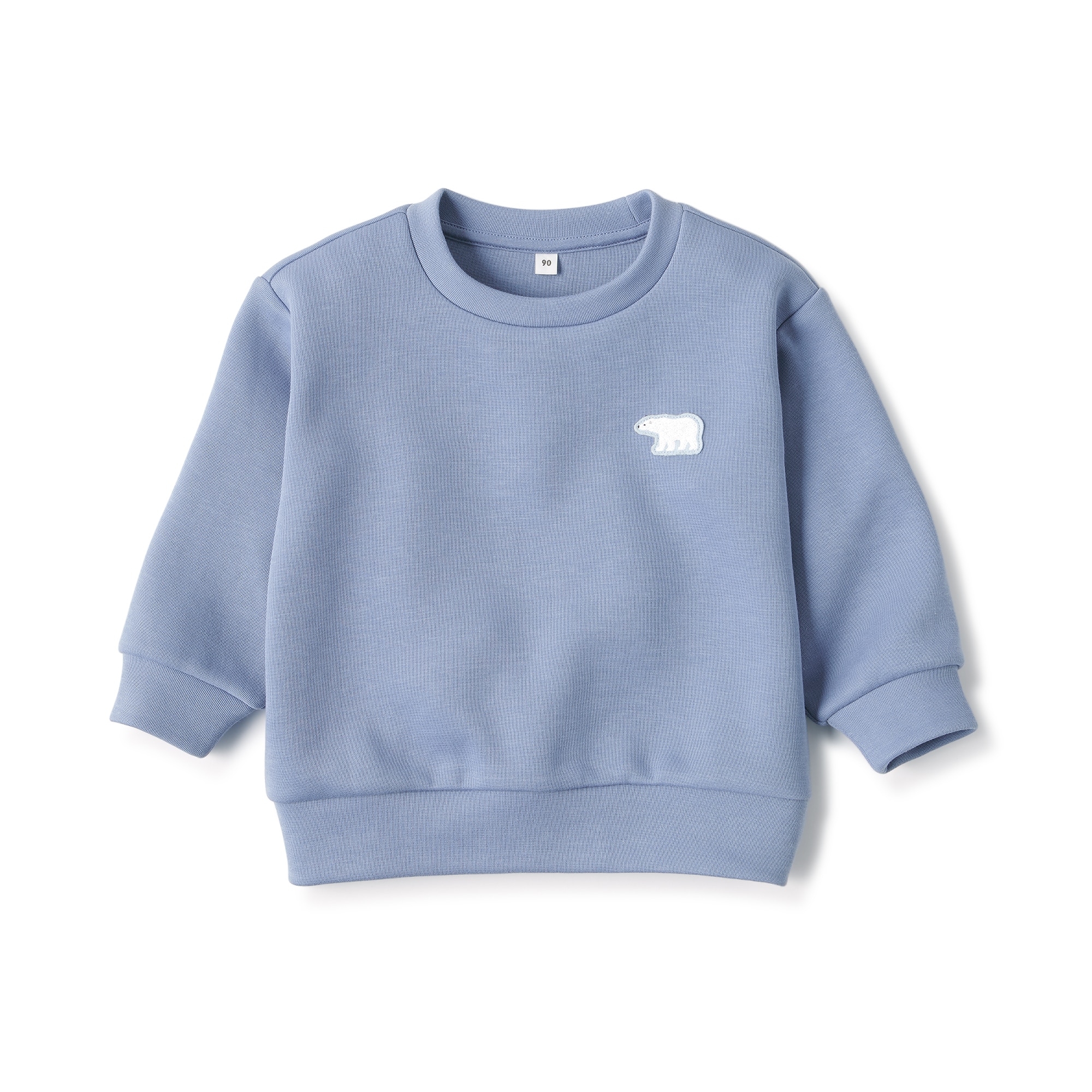 ベビー　あたまするっと刺繍二重編みスウェットシャツ